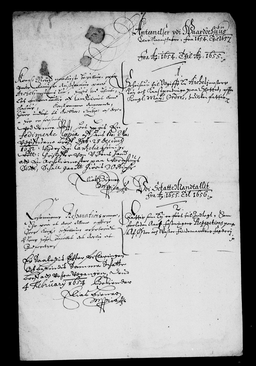 Rentekammeret inntil 1814, Reviderte regnskaper, Lensregnskaper, RA/EA-5023/R/Rb/Rbæ/L0007: Vardøhus len, 1652-1661