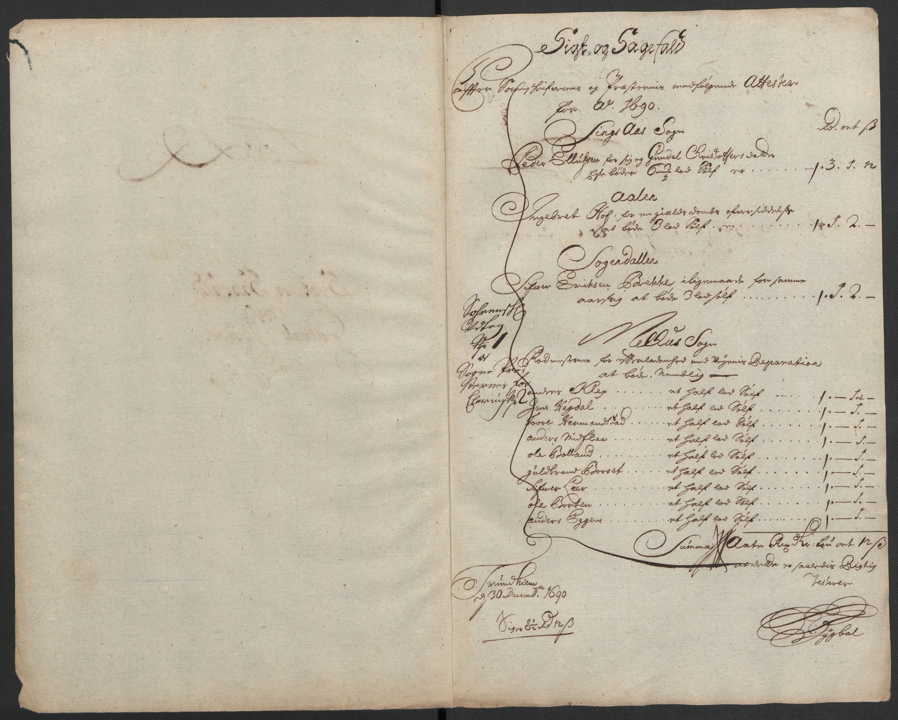 Rentekammeret inntil 1814, Reviderte regnskaper, Fogderegnskap, RA/EA-4092/R59/L3940: Fogderegnskap Gauldal, 1689-1690, s. 361