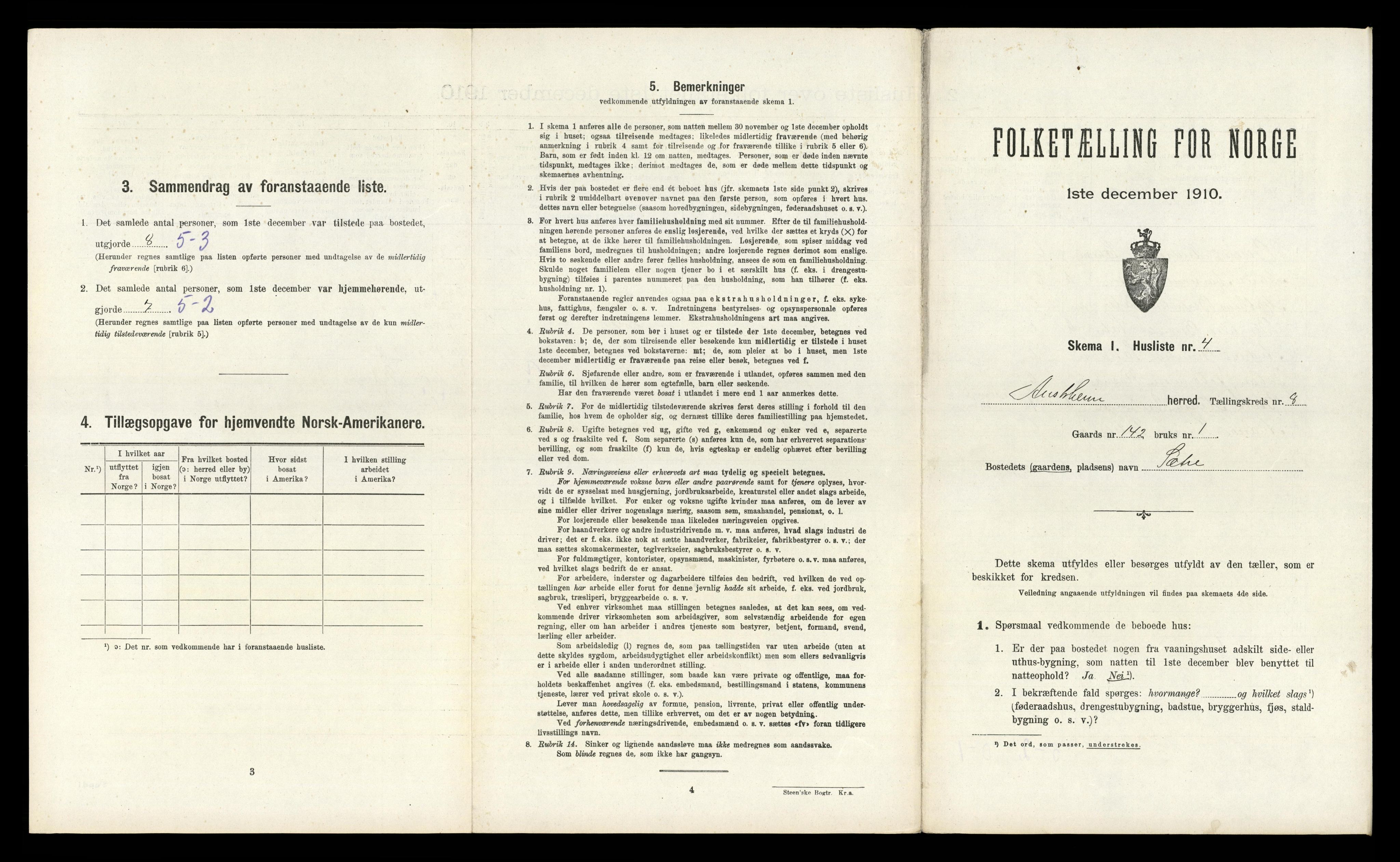 RA, Folketelling 1910 for 1264 Austrheim herred, 1910, s. 494