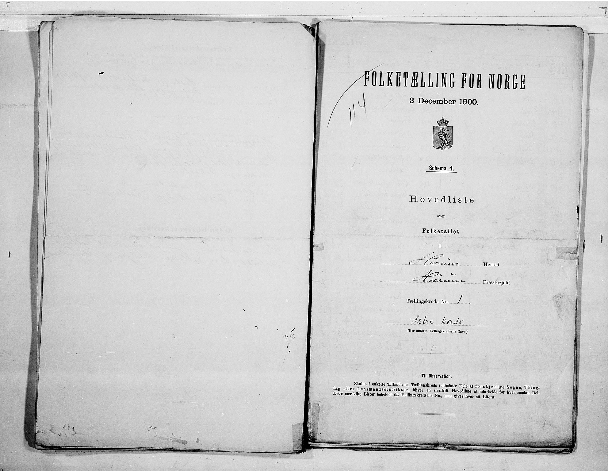 RA, Folketelling 1900 for 0628 Hurum herred, 1900, s. 4