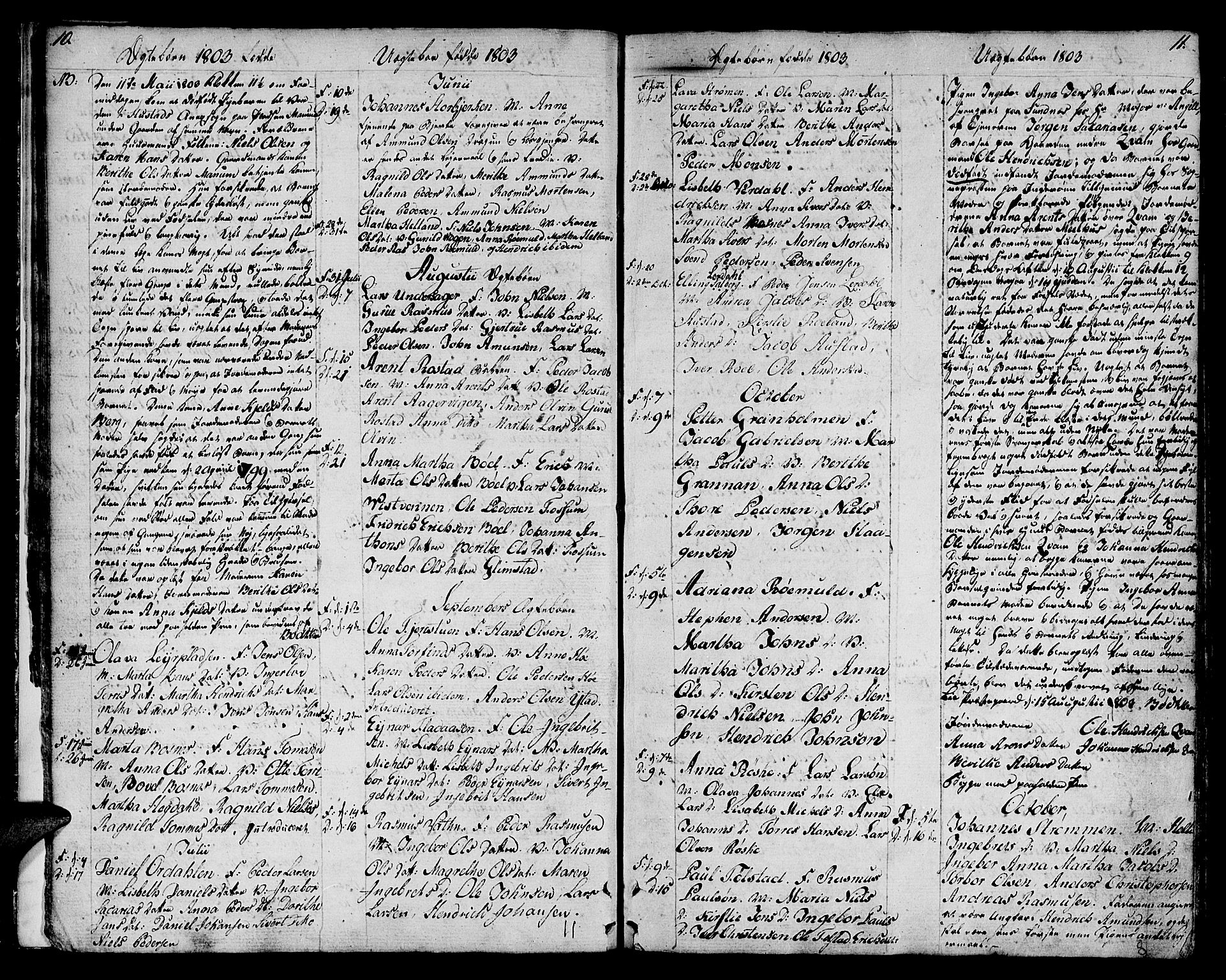 Ministerialprotokoller, klokkerbøker og fødselsregistre - Nord-Trøndelag, SAT/A-1458/730/L0274: Ministerialbok nr. 730A03, 1802-1816, s. 10-11