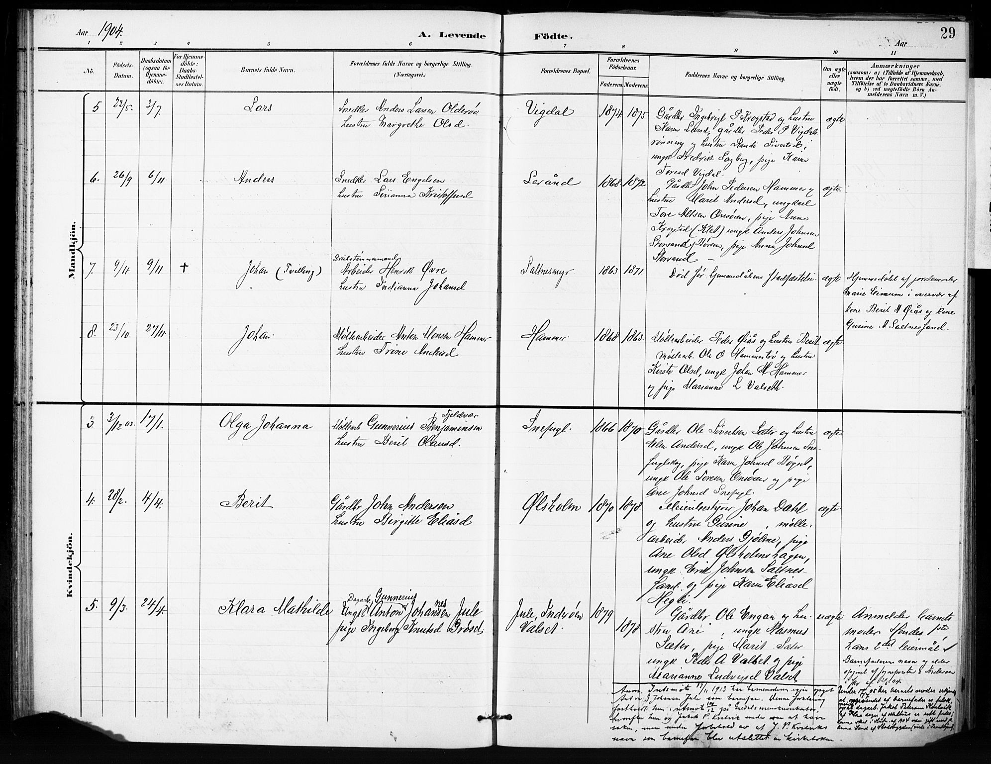 Ministerialprotokoller, klokkerbøker og fødselsregistre - Sør-Trøndelag, AV/SAT-A-1456/666/L0787: Ministerialbok nr. 666A05, 1895-1908, s. 29