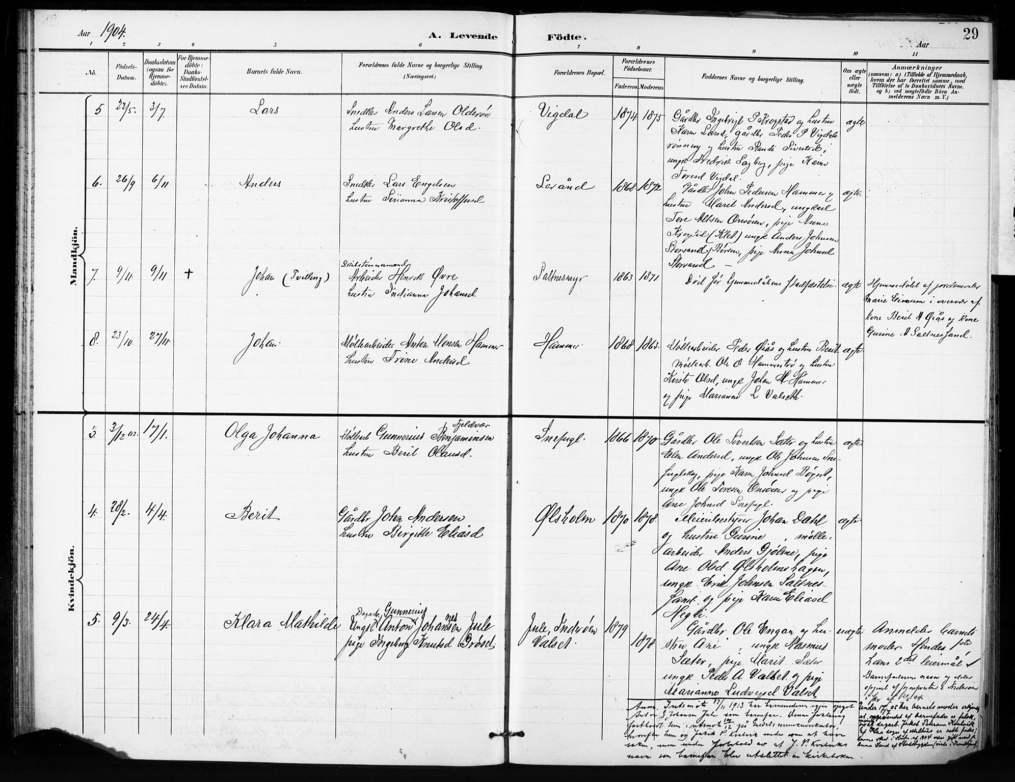 Ministerialprotokoller, klokkerbøker og fødselsregistre - Sør-Trøndelag, SAT/A-1456/666/L0787: Ministerialbok nr. 666A05, 1895-1908, s. 29