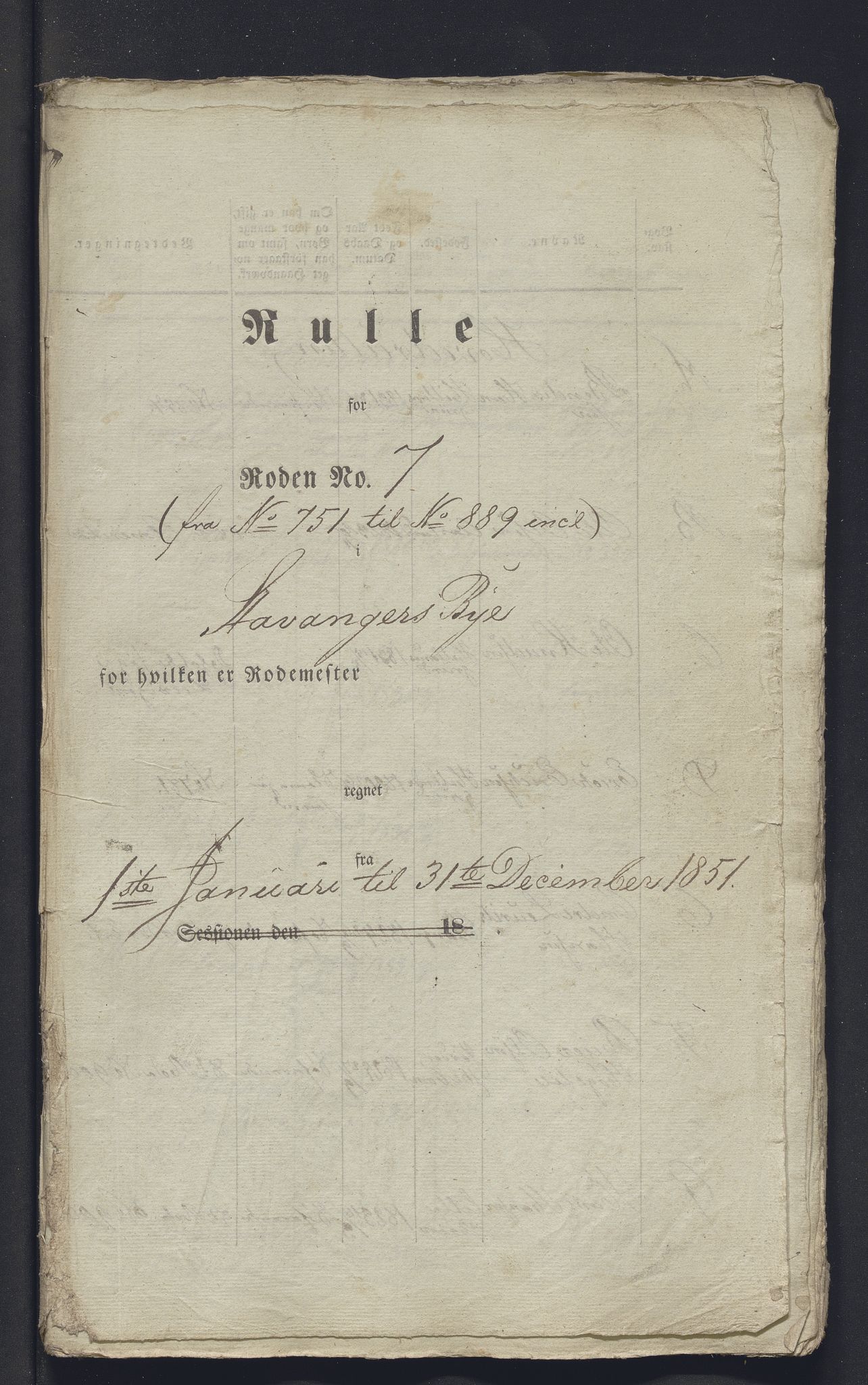 Innrulleringssjefen i Bergen, Avd. III. Bergen og Stavanger 1805-1850, SAB/A-100467/H/Ha/L0009: Mannskapsruller, 1851-1852, s. 163