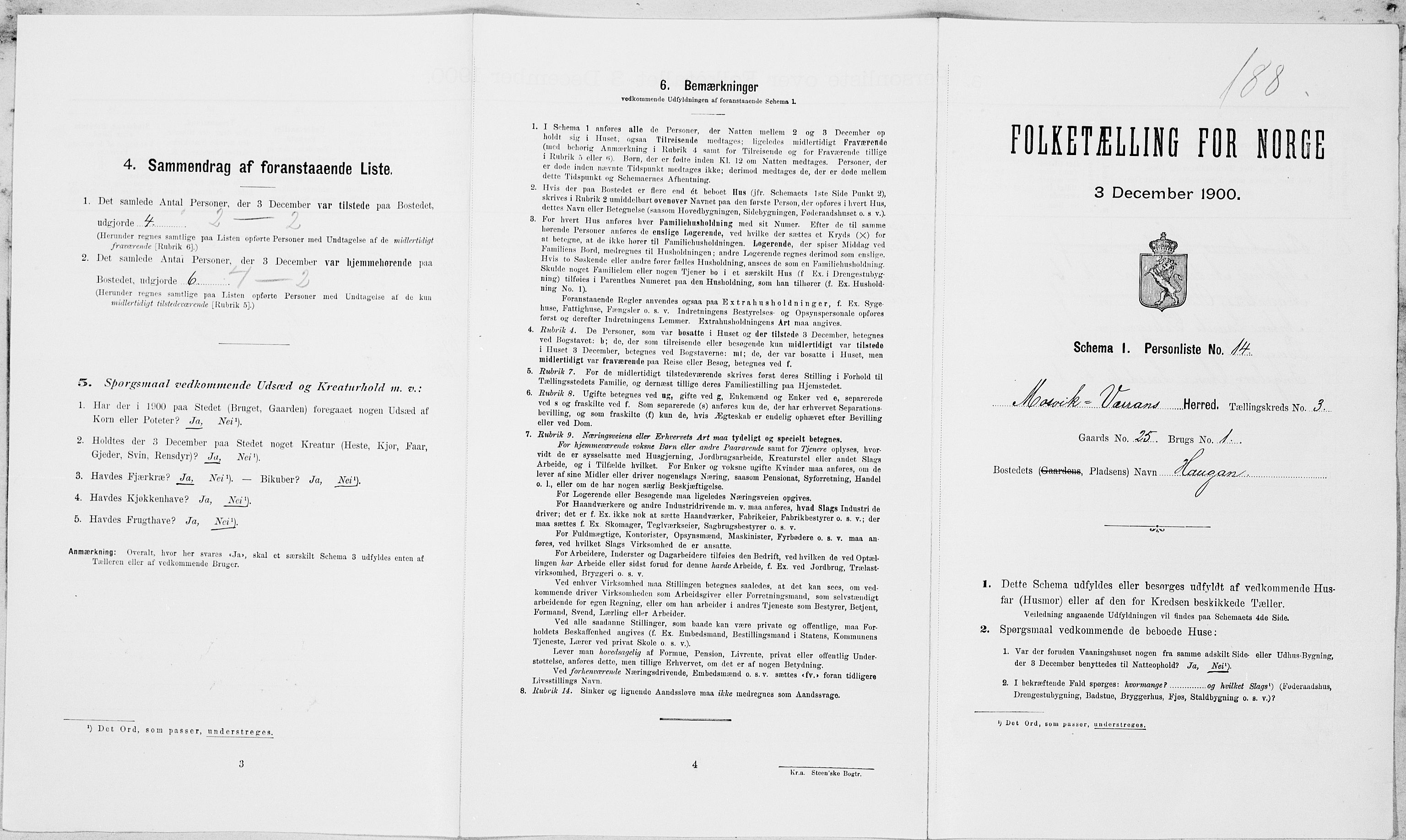 SAT, Folketelling 1900 for 1723 Mosvik og Verran herred, 1900, s. 295