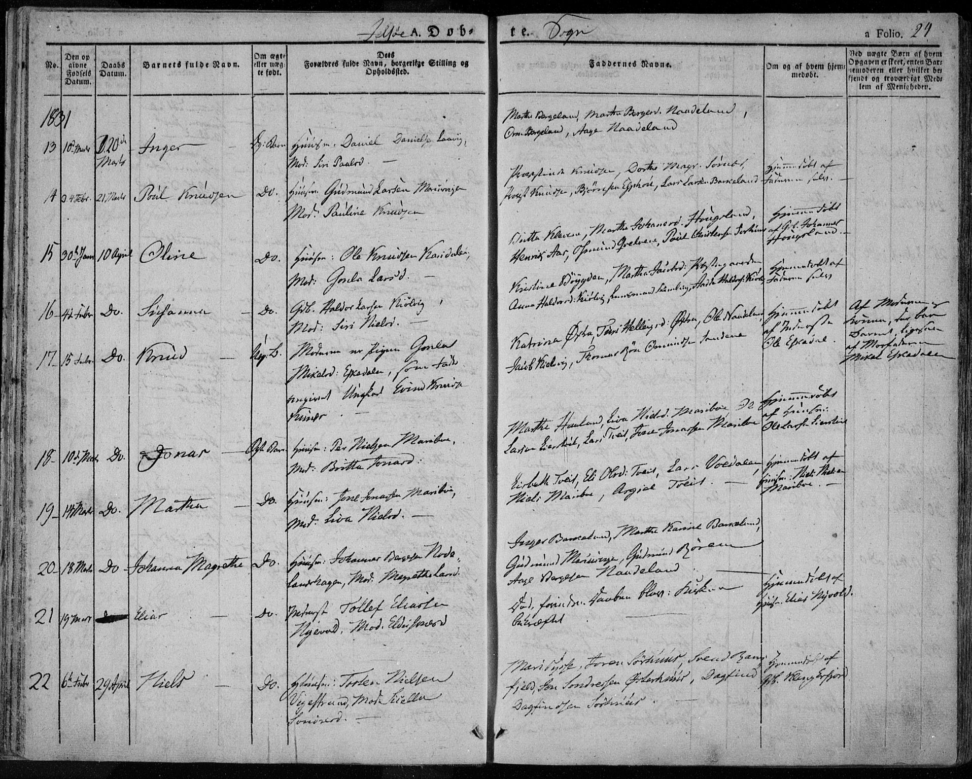 Jelsa sokneprestkontor, AV/SAST-A-101842/01/IV: Ministerialbok nr. A 6.1, 1828-1853, s. 24