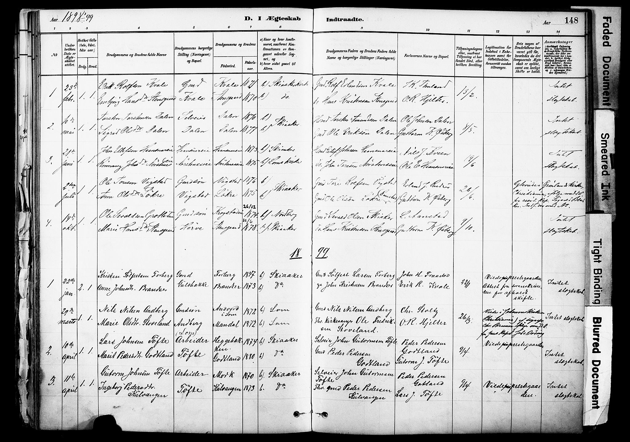 Skjåk prestekontor, AV/SAH-PREST-072/H/Ha/Haa/L0003: Ministerialbok nr. 3, 1880-1907, s. 148