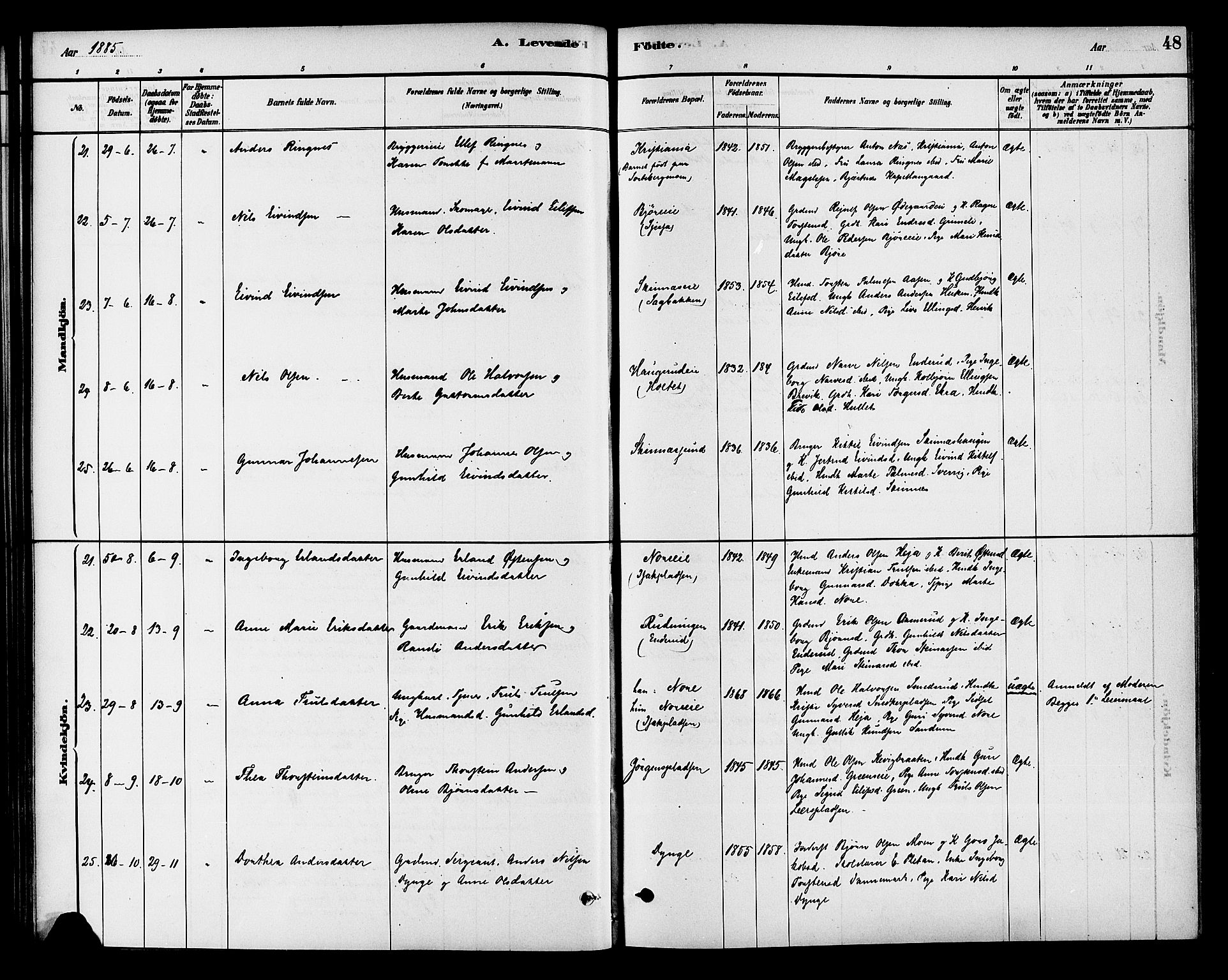 Krødsherad kirkebøker, AV/SAKO-A-19/G/Ga/L0001: Klokkerbok nr. 1, 1879-1893, s. 48