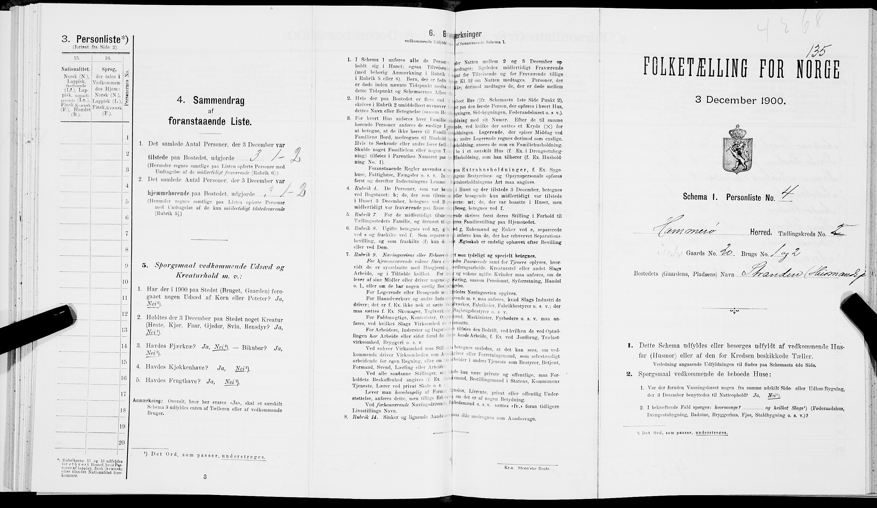 SAT, Folketelling 1900 for 1849 Hamarøy herred, 1900, s. 152