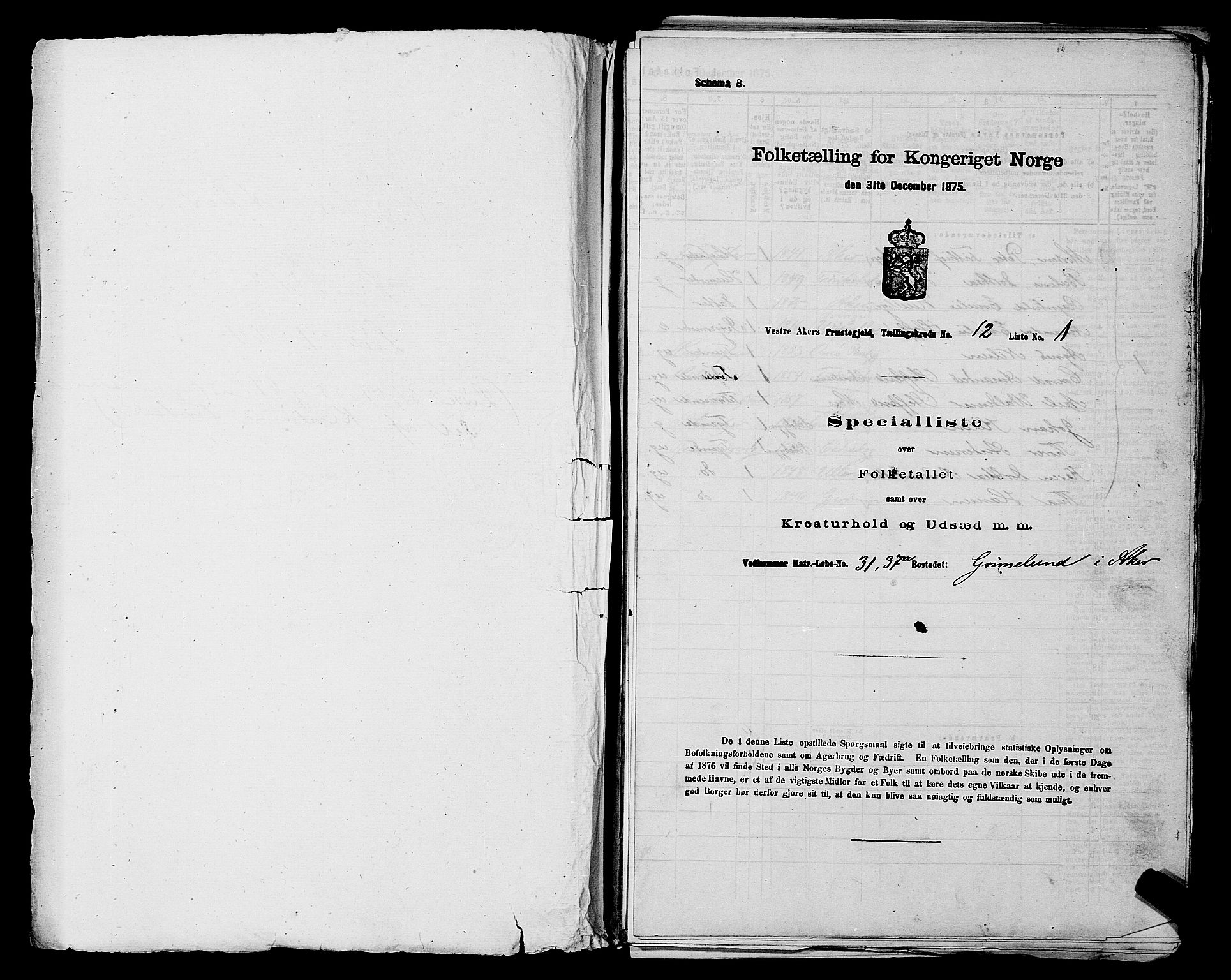 RA, Folketelling 1875 for 0218aP Vestre Aker prestegjeld, 1875, s. 1918
