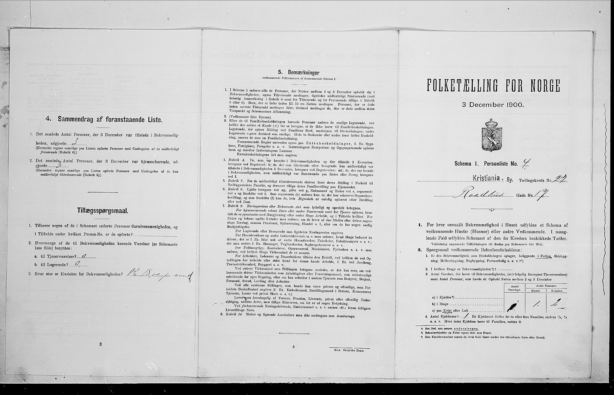 SAO, Folketelling 1900 for 0301 Kristiania kjøpstad, 1900, s. 73641