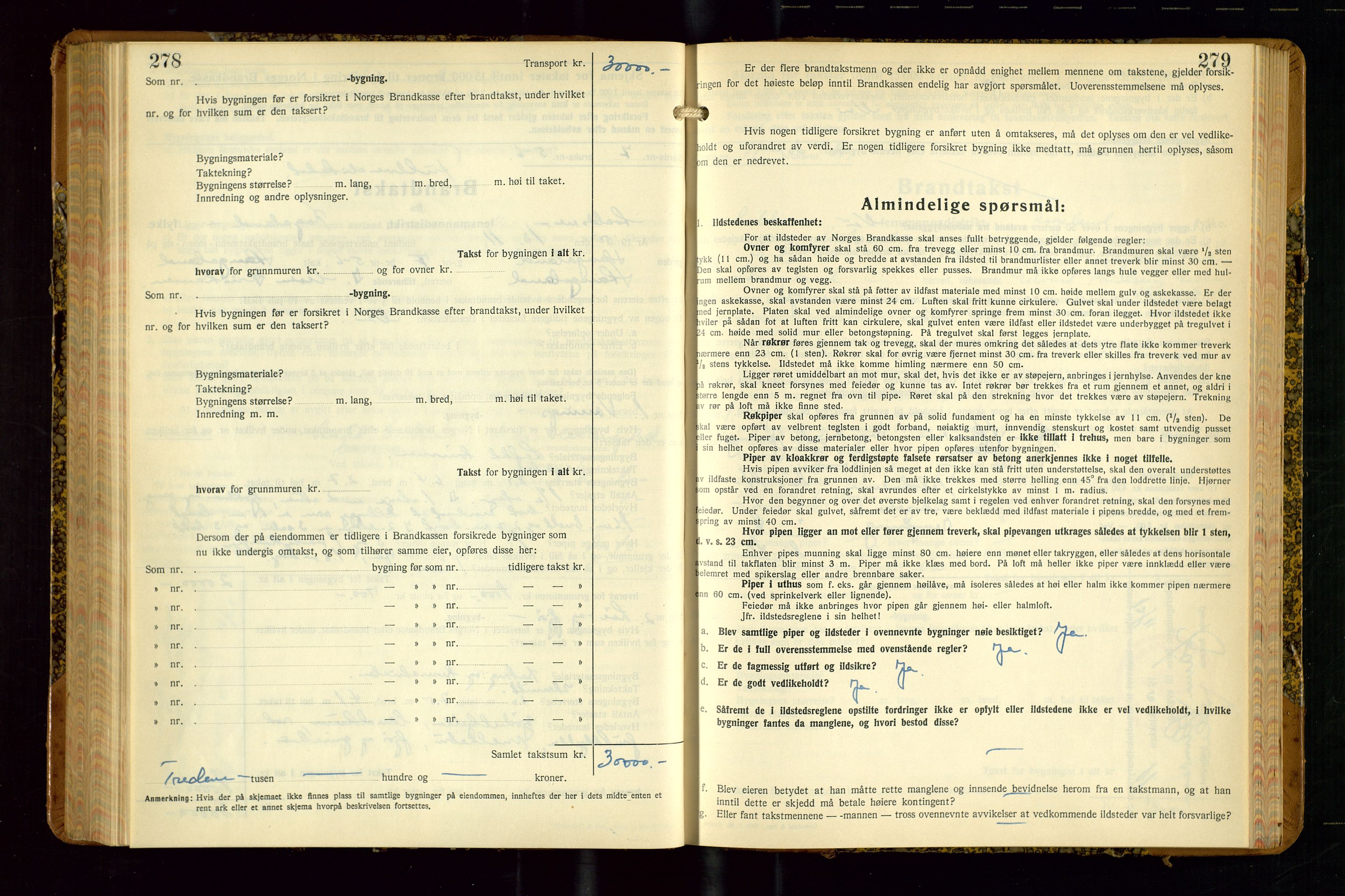 Avaldsnes lensmannskontor, SAST/A-100286/Gob/L0002: "Branntakstprotokoll for Avaldsnes lensmannsdistrikt Rogaland fylke", 1940-1950, s. 278-279