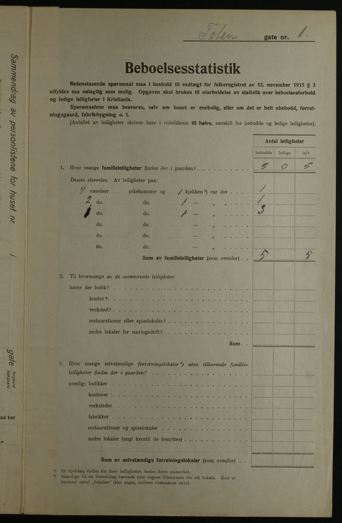 OBA, Kommunal folketelling 1.12.1923 for Kristiania, 1923, s. 127107