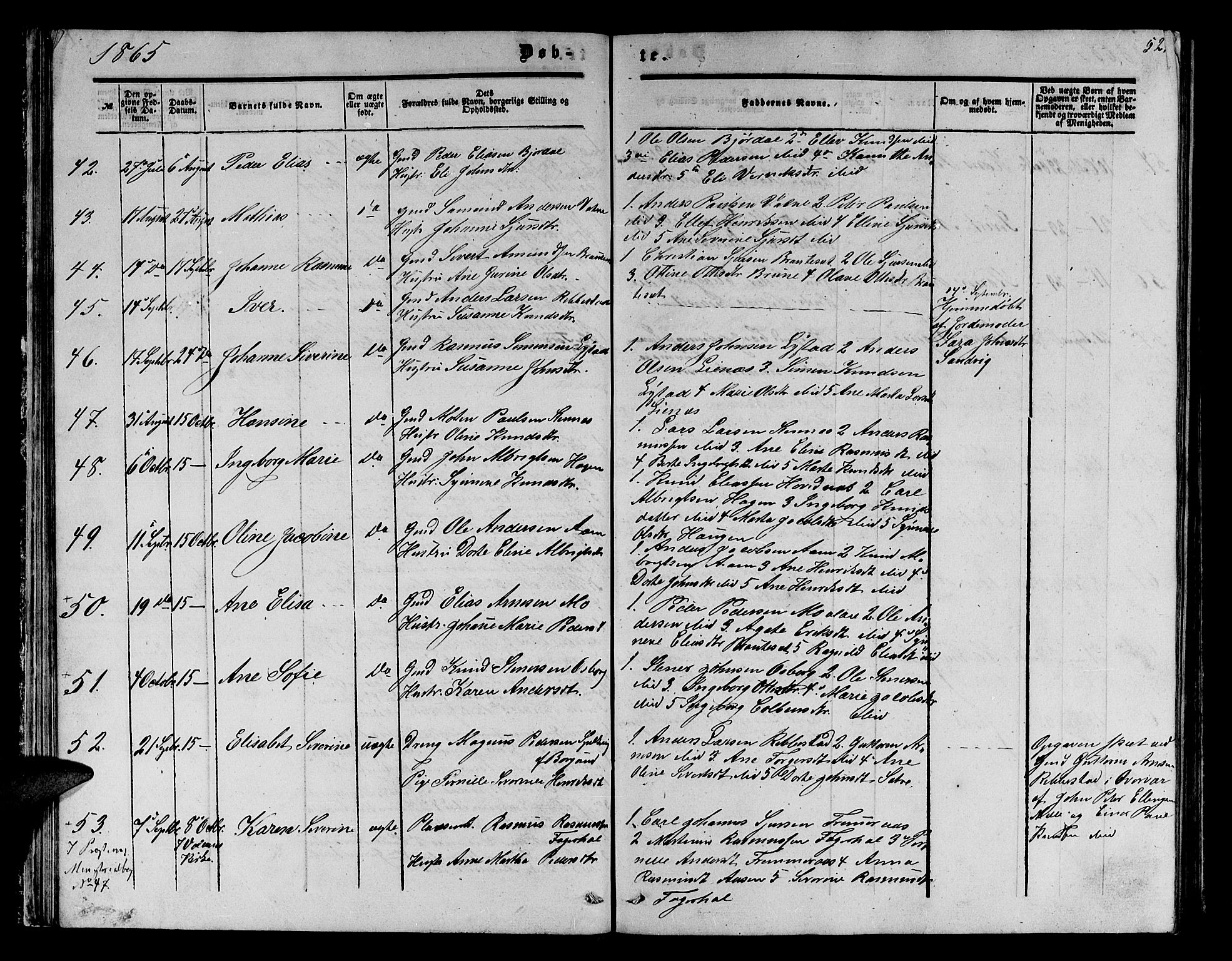 Ministerialprotokoller, klokkerbøker og fødselsregistre - Møre og Romsdal, AV/SAT-A-1454/513/L0188: Klokkerbok nr. 513C02, 1865-1882, s. 52