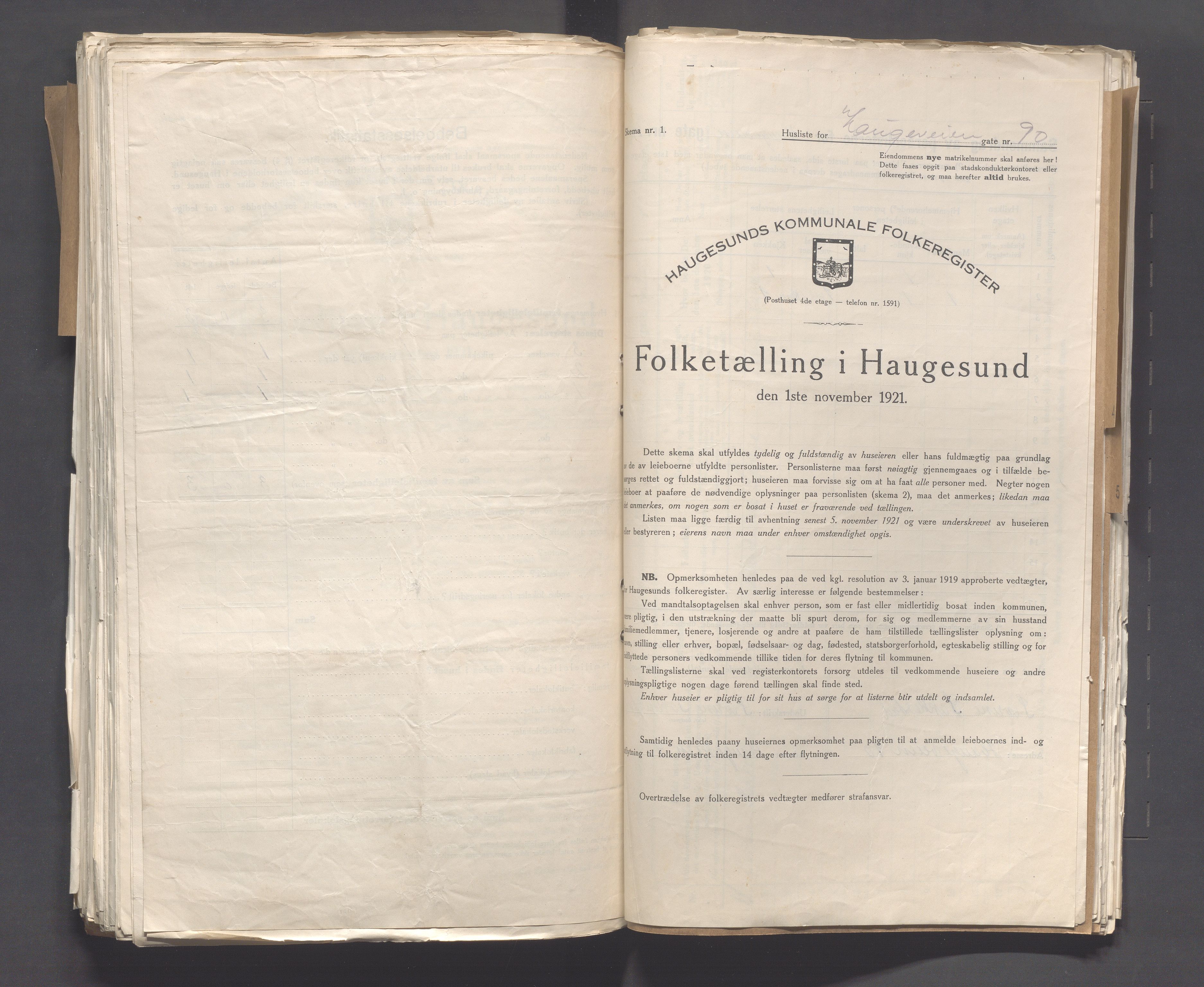 IKAR, Kommunal folketelling 1.11.1921 for Haugesund, 1921, s. 2164