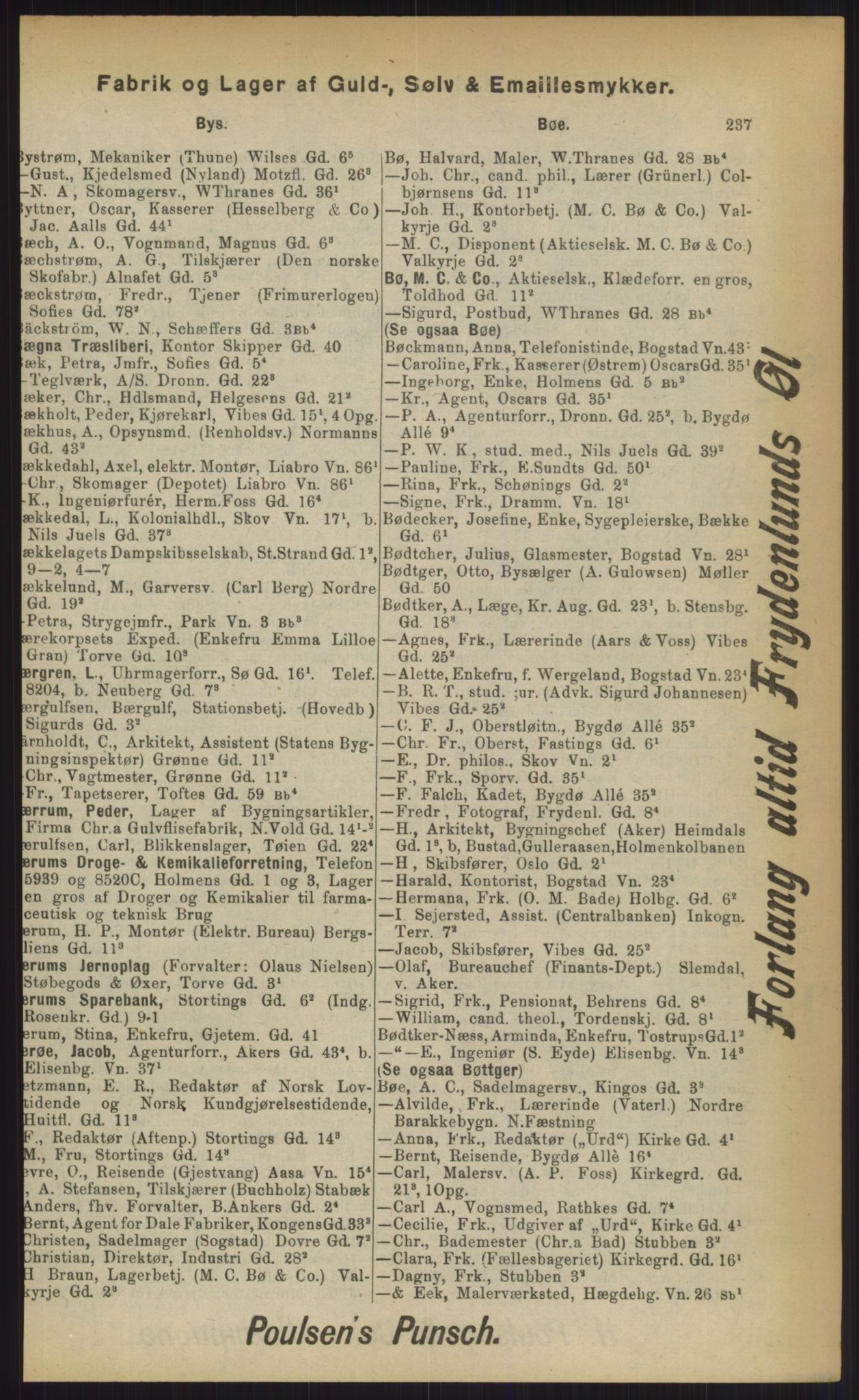 Kristiania/Oslo adressebok, PUBL/-, 1903, s. 237