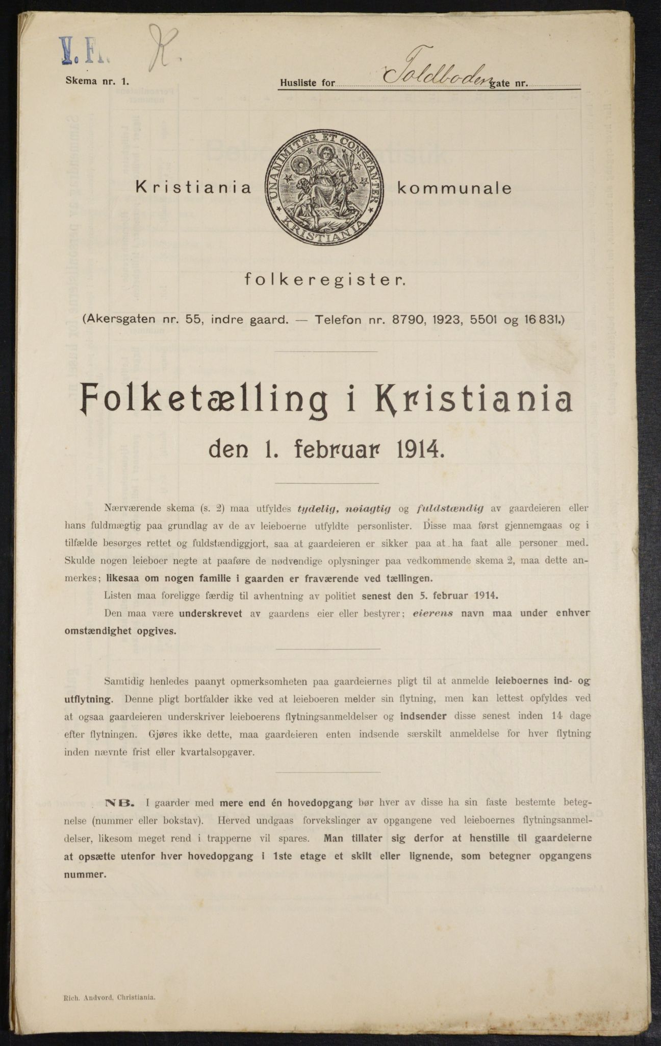 OBA, Kommunal folketelling 1.2.1914 for Kristiania, 1914, s. 113950