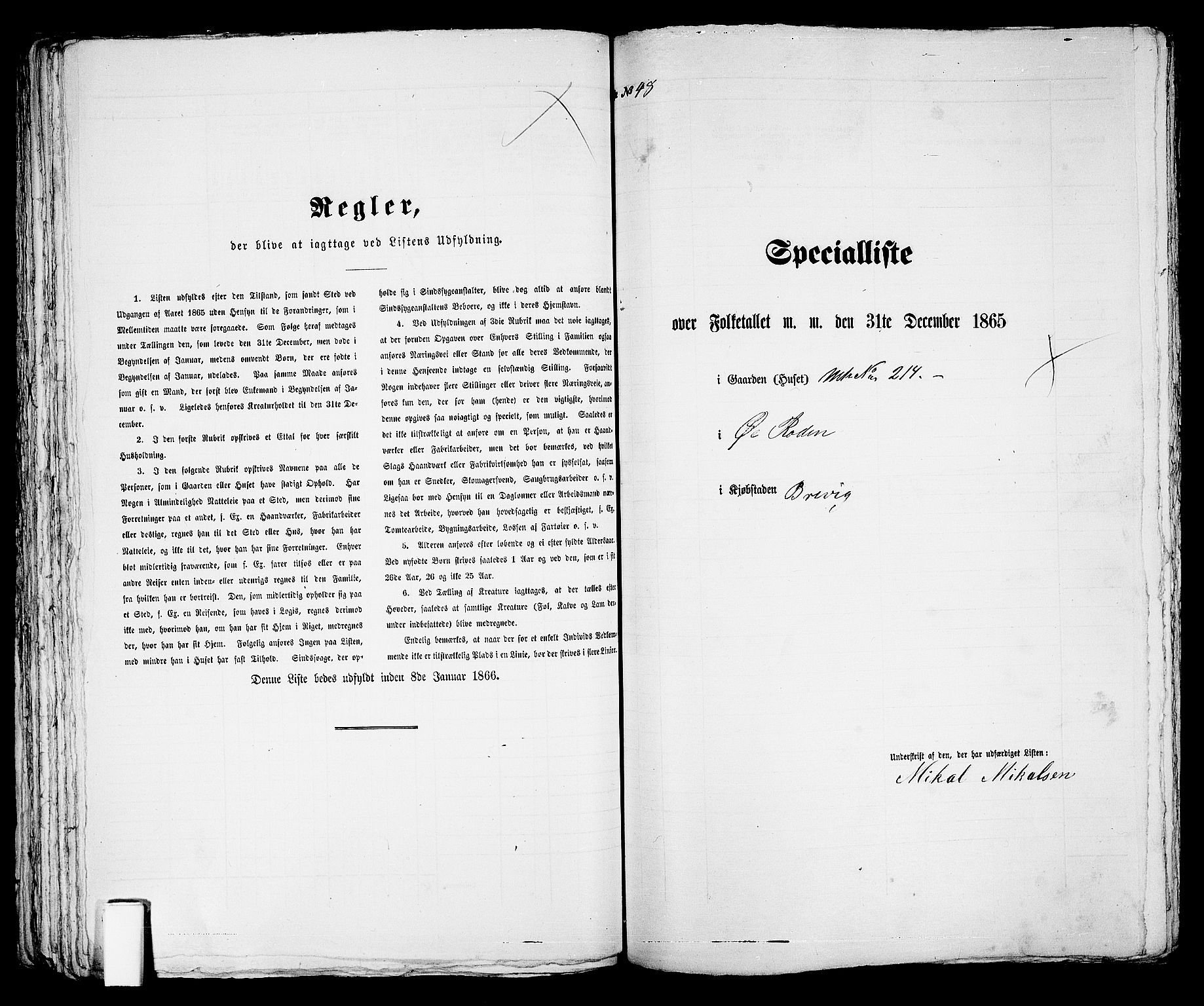 RA, Folketelling 1865 for 0804P Brevik prestegjeld, 1865, s. 104
