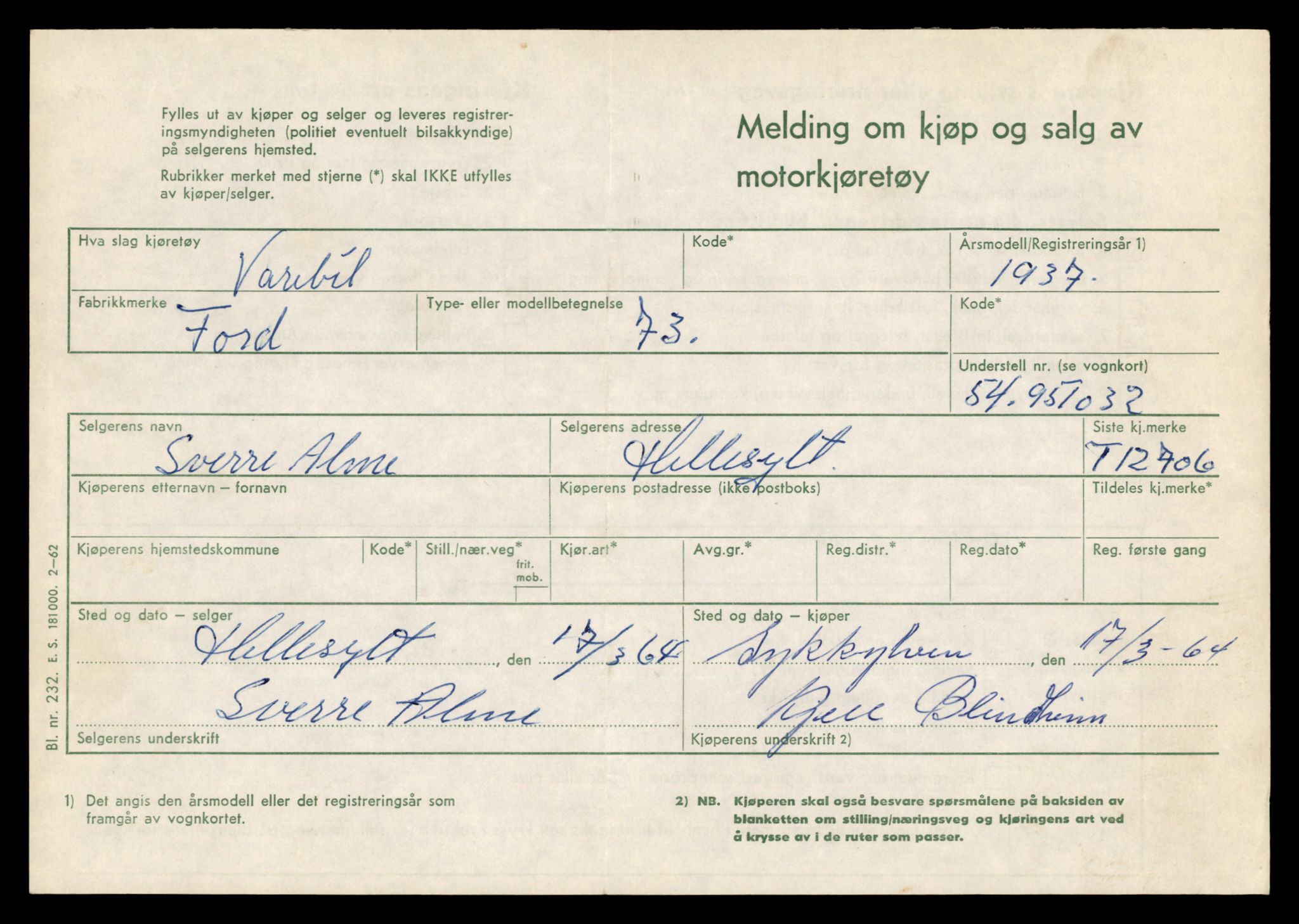 Møre og Romsdal vegkontor - Ålesund trafikkstasjon, AV/SAT-A-4099/F/Fe/L0035: Registreringskort for kjøretøy T 12653 - T 12829, 1927-1998, s. 1004