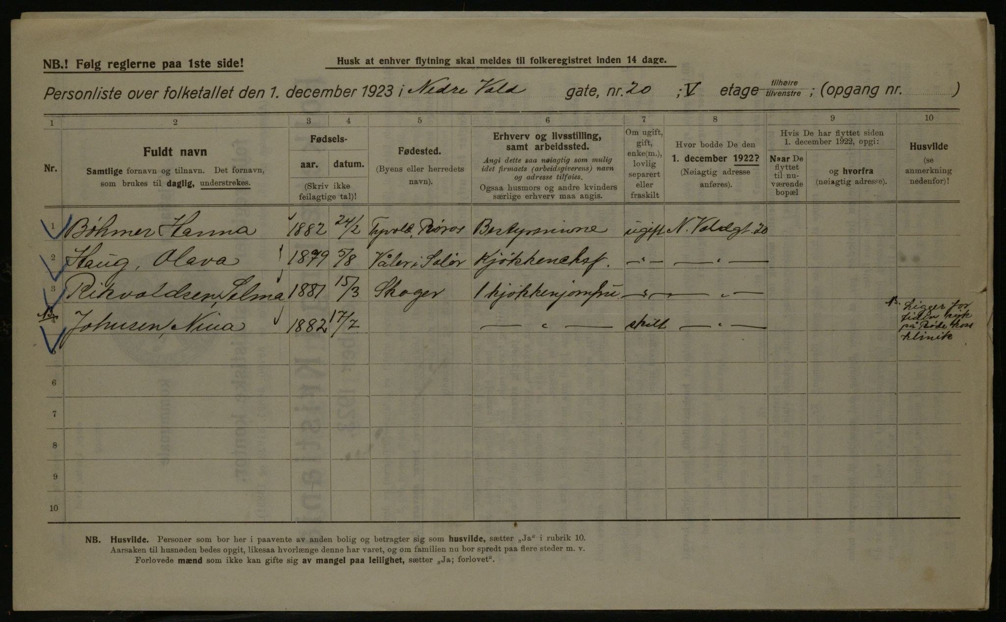 OBA, Kommunal folketelling 1.12.1923 for Kristiania, 1923, s. 76647