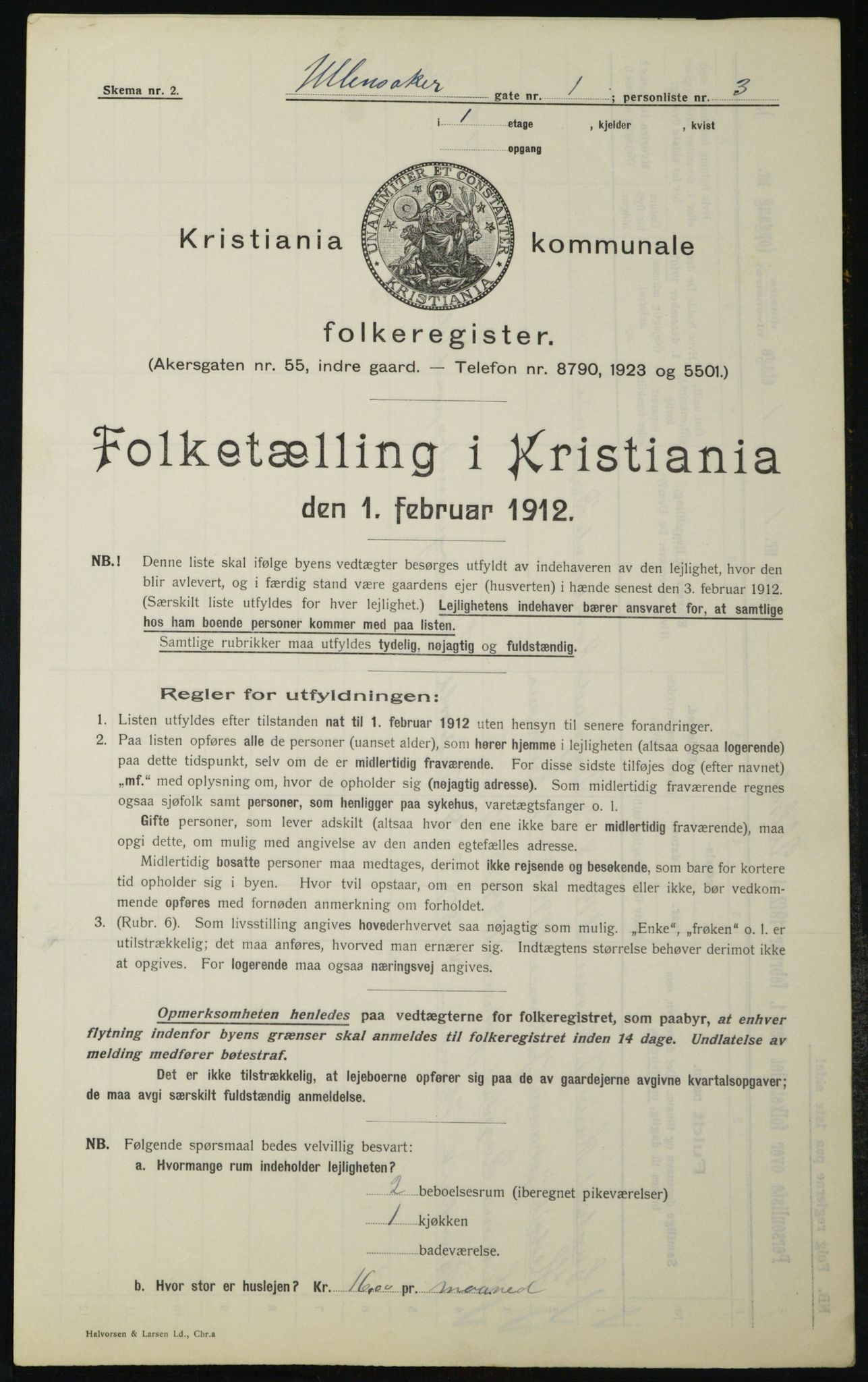 OBA, Kommunal folketelling 1.2.1912 for Kristiania, 1912, s. 118719