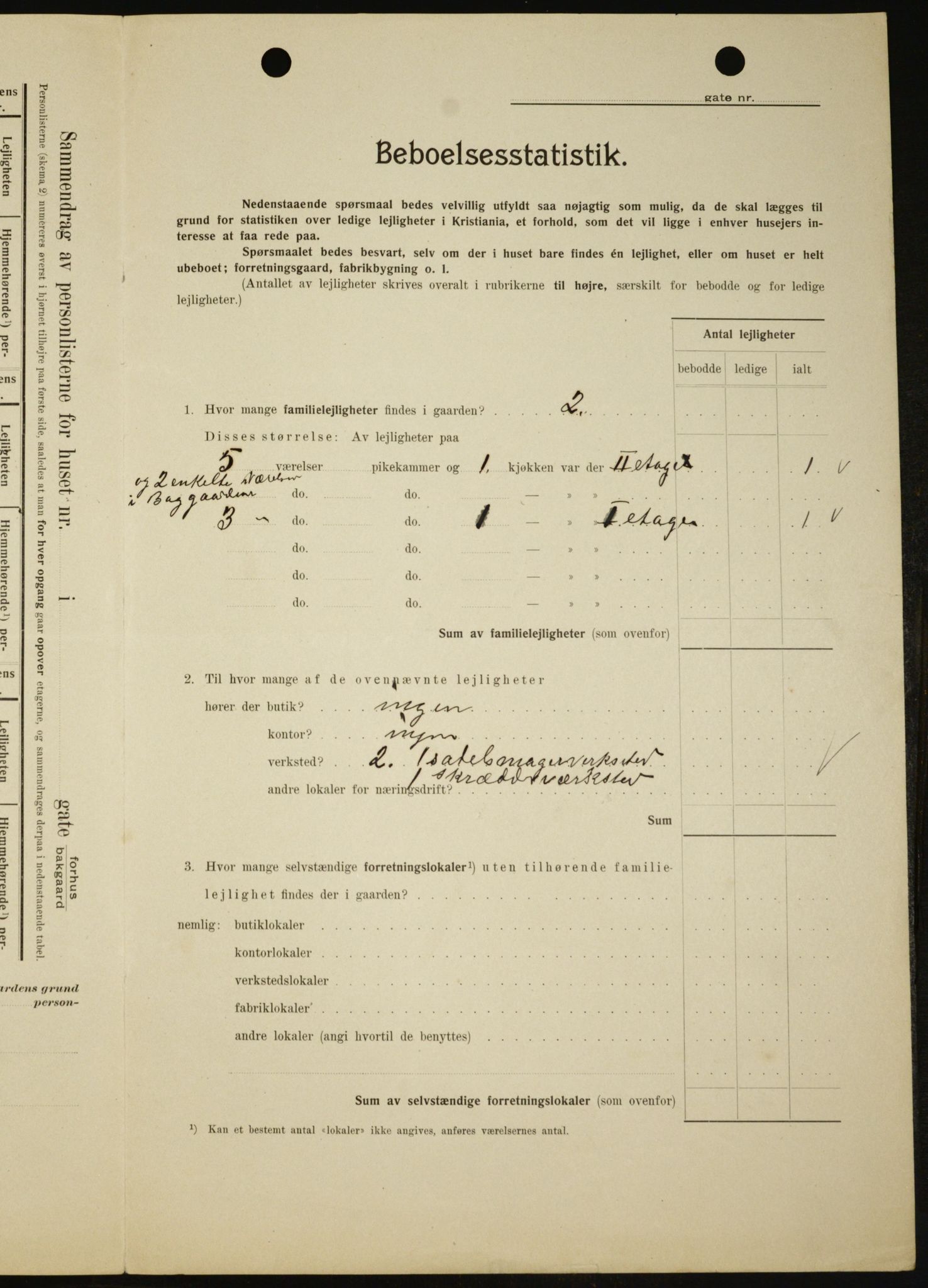 OBA, Kommunal folketelling 1.2.1909 for Kristiania kjøpstad, 1909, s. 78564