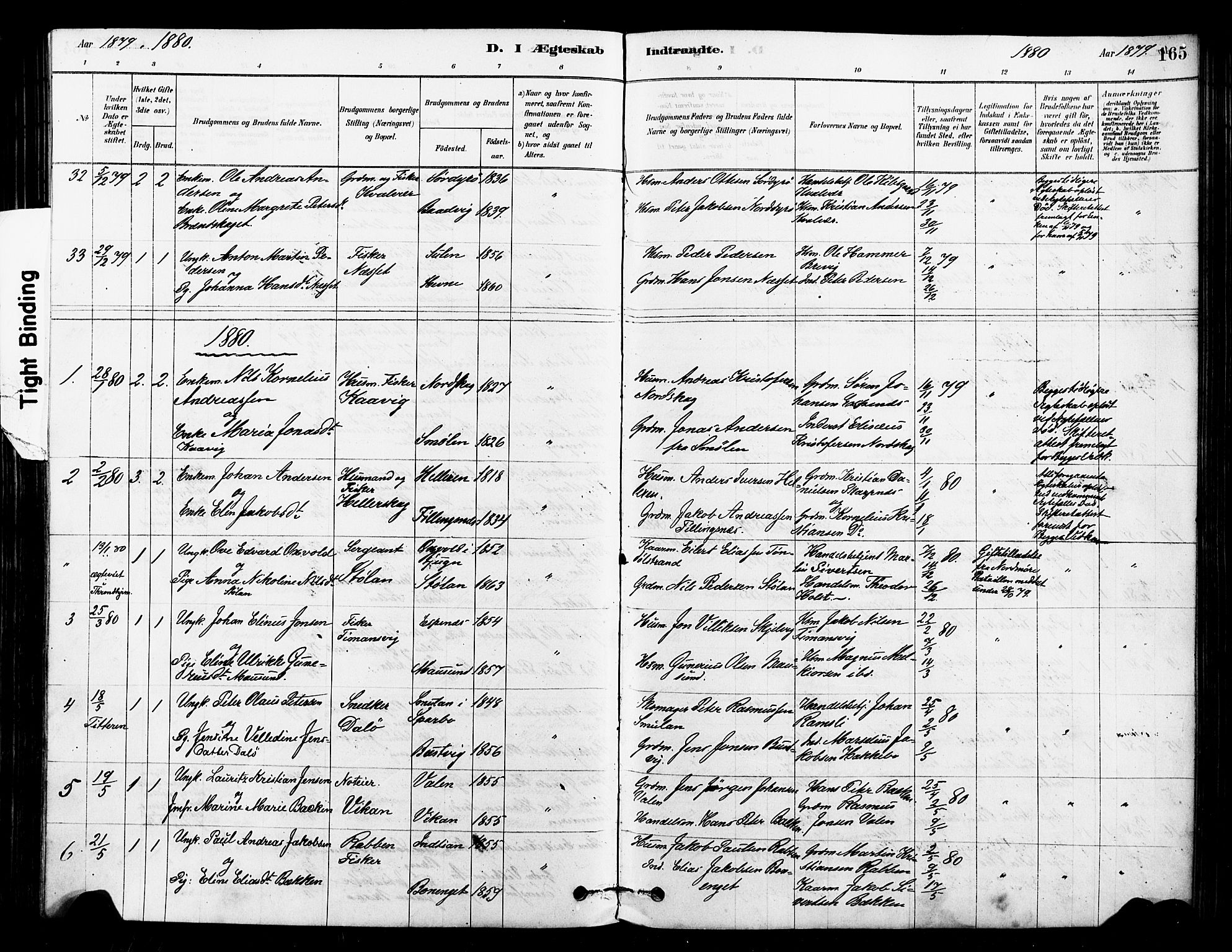 Ministerialprotokoller, klokkerbøker og fødselsregistre - Sør-Trøndelag, SAT/A-1456/640/L0578: Ministerialbok nr. 640A03, 1879-1889, s. 165