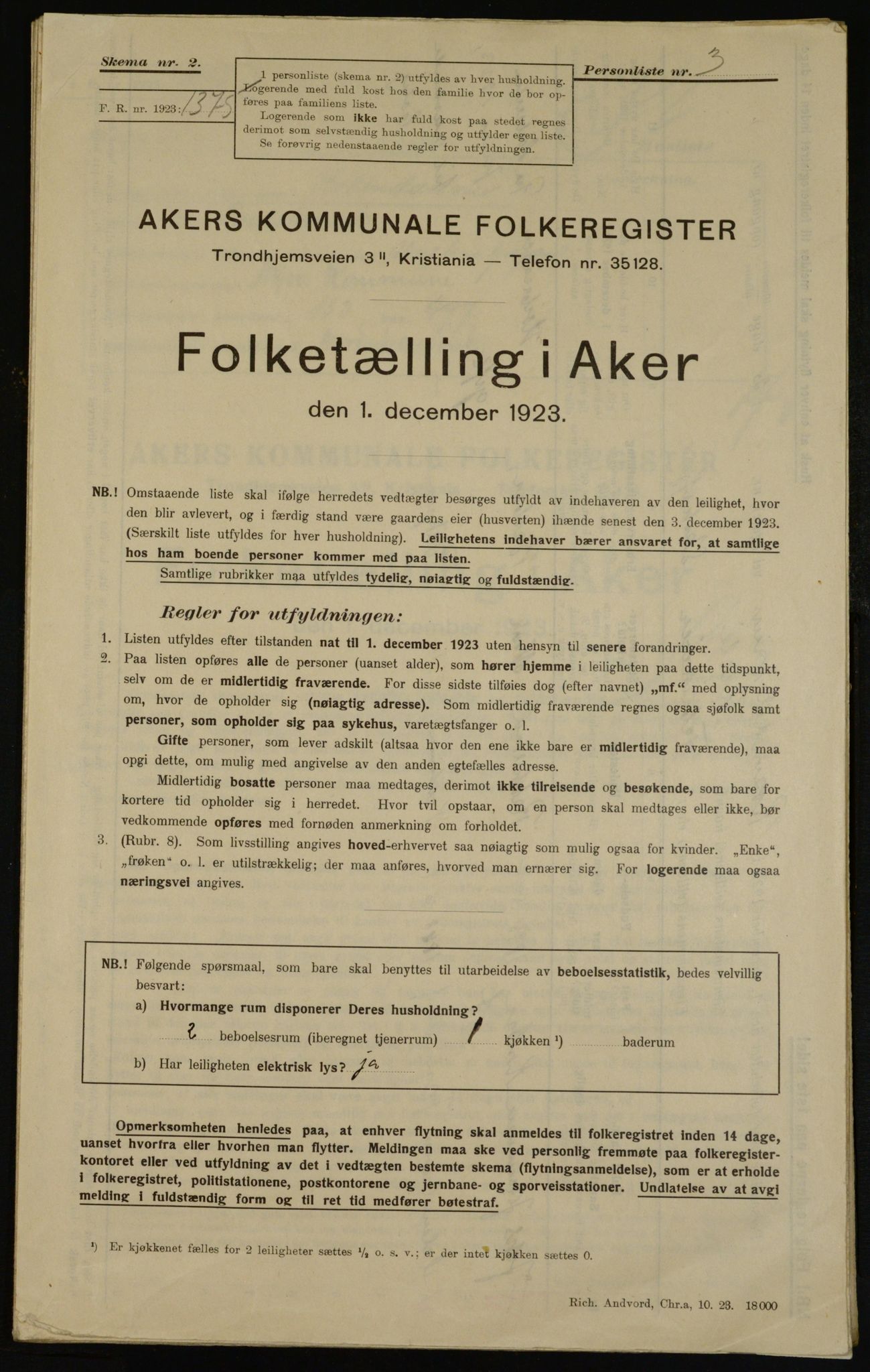 , Kommunal folketelling 1.12.1923 for Aker, 1923, s. 44515