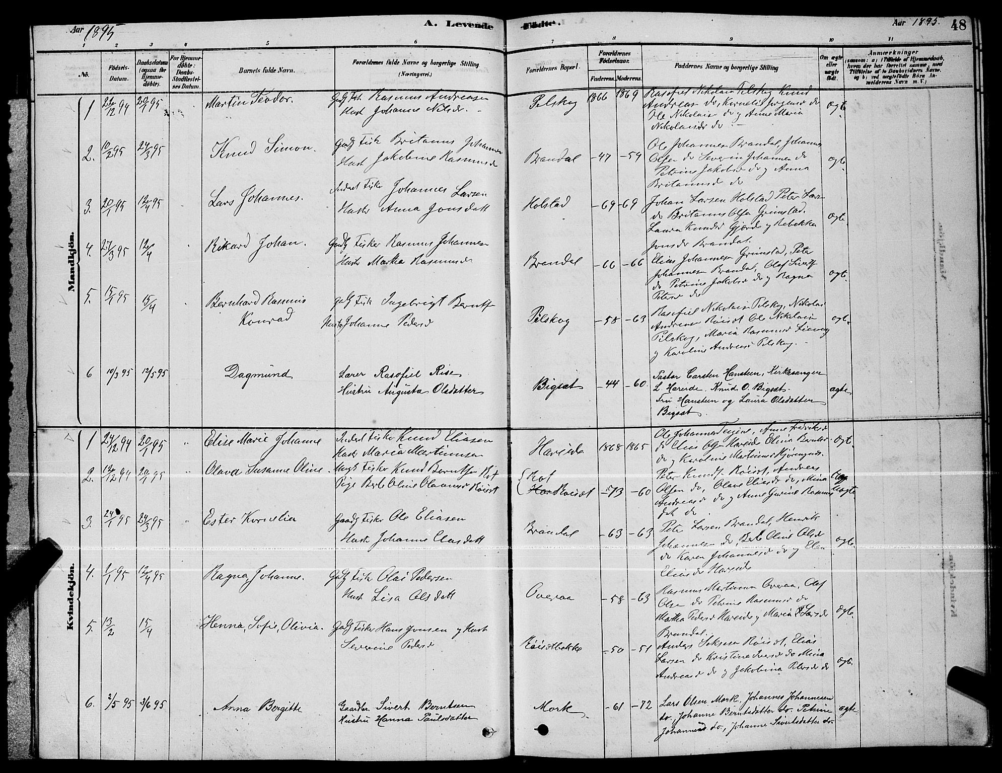 Ministerialprotokoller, klokkerbøker og fødselsregistre - Møre og Romsdal, SAT/A-1454/510/L0125: Klokkerbok nr. 510C02, 1878-1900, s. 48