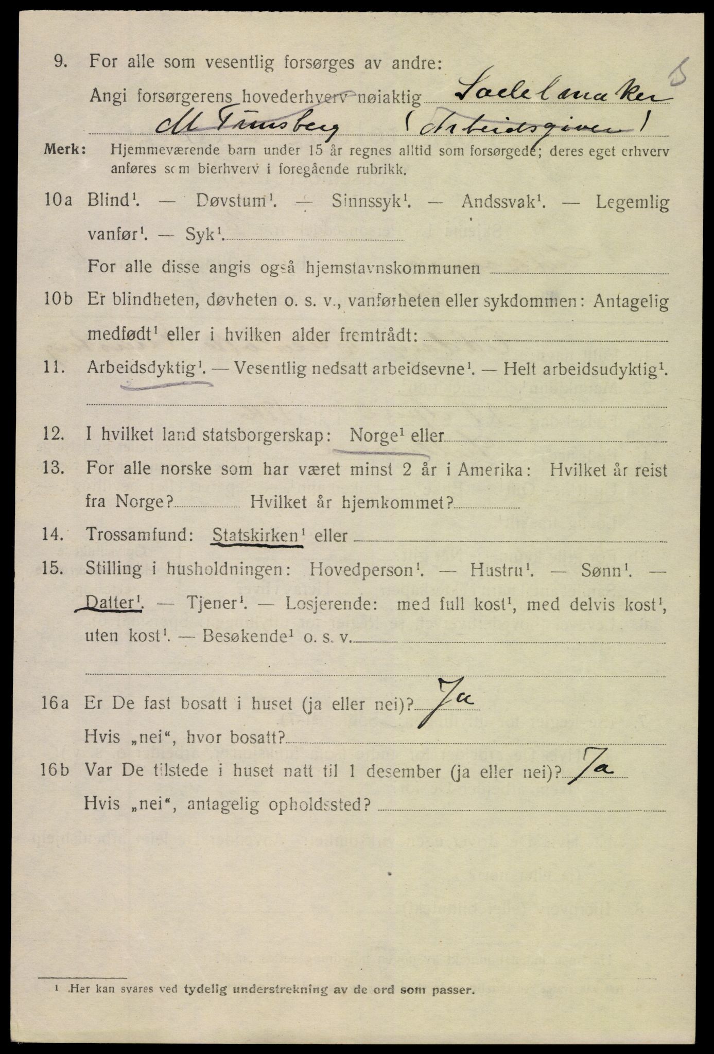 SAK, Folketelling 1920 for 0905 Lillesand ladested, 1920, s. 2312