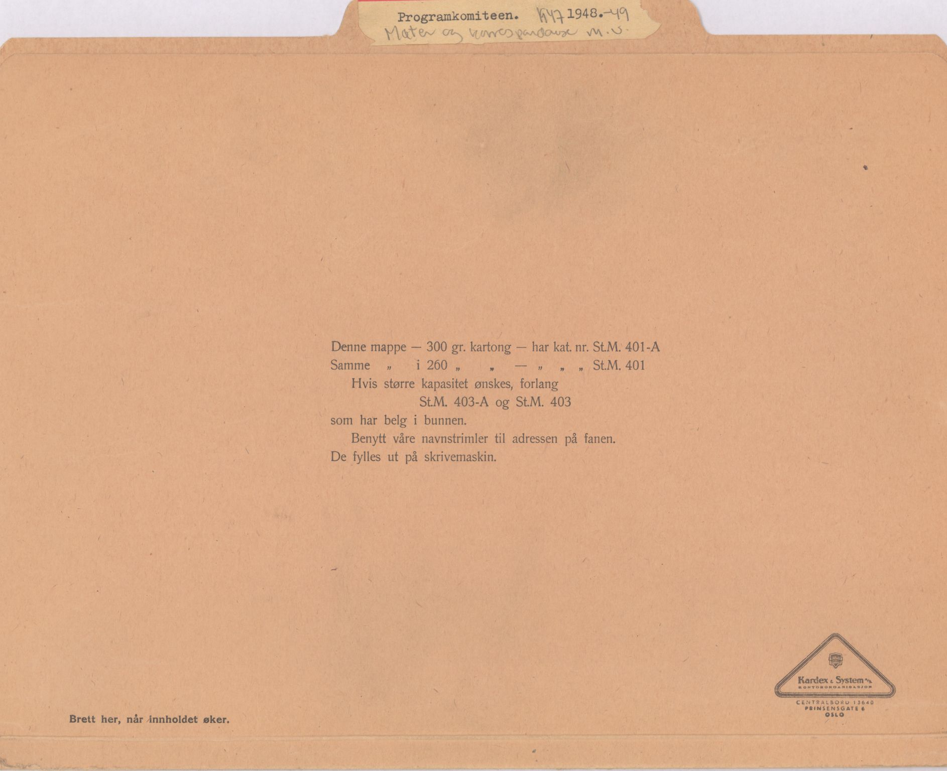 Høyres Hovedorganisasjon, RA/PA-0583/1/D/Db/L0049: 3.Programkomiteen, 1947-1949
