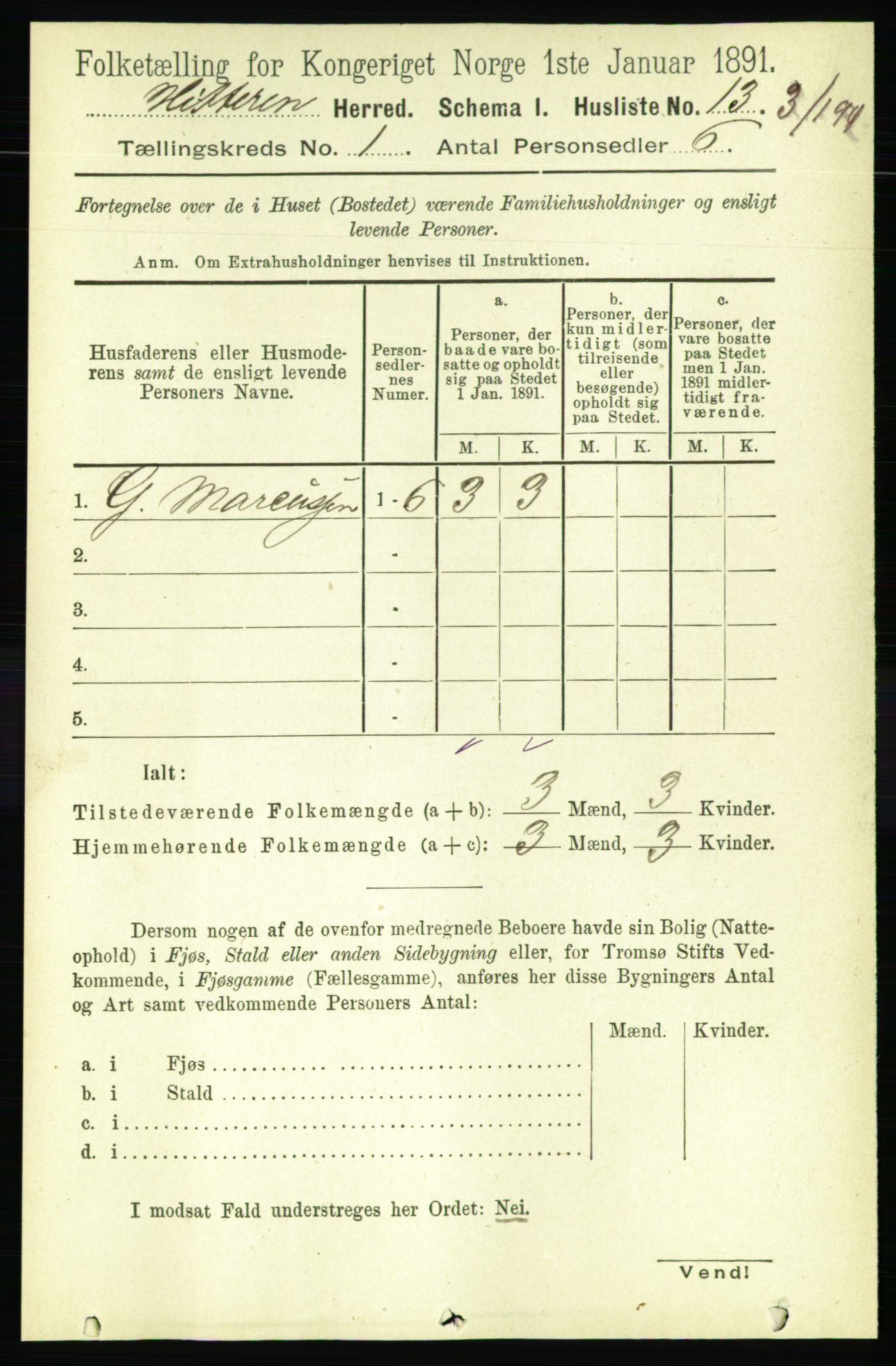 RA, Folketelling 1891 for 1617 Hitra herred, 1891, s. 48