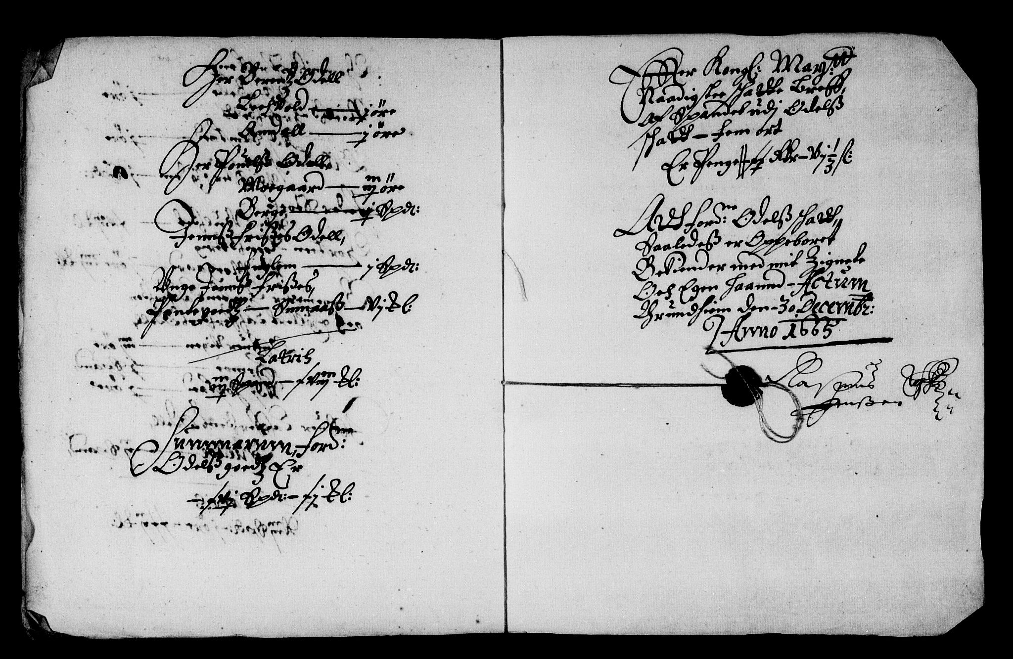 Rentekammeret inntil 1814, Reviderte regnskaper, Stiftamtstueregnskaper, Trondheim stiftamt og Nordland amt, AV/RA-EA-6044/R/Rd/L0014: Trondheim stiftamt, 1665