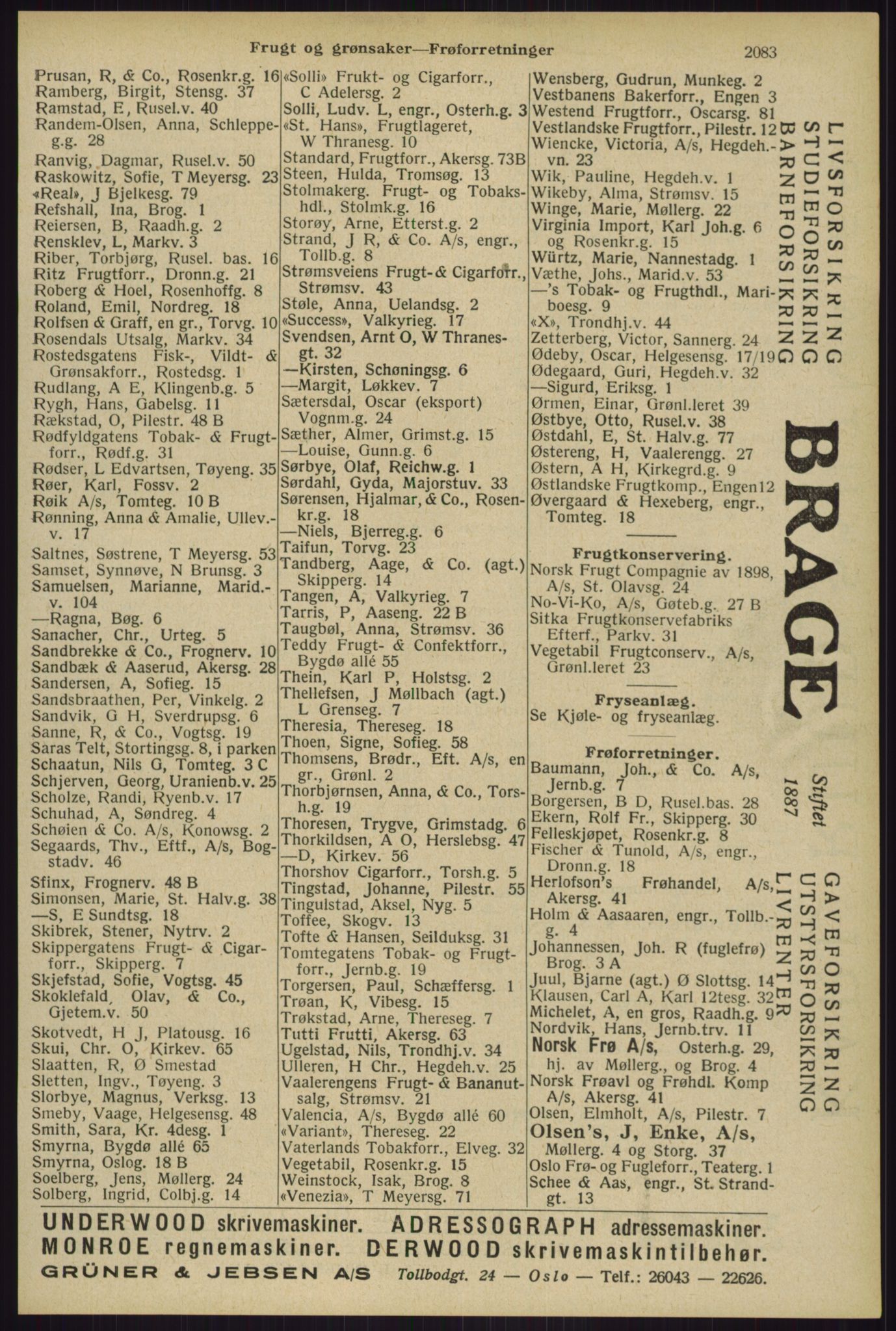 Kristiania/Oslo adressebok, PUBL/-, 1929, s. 2083