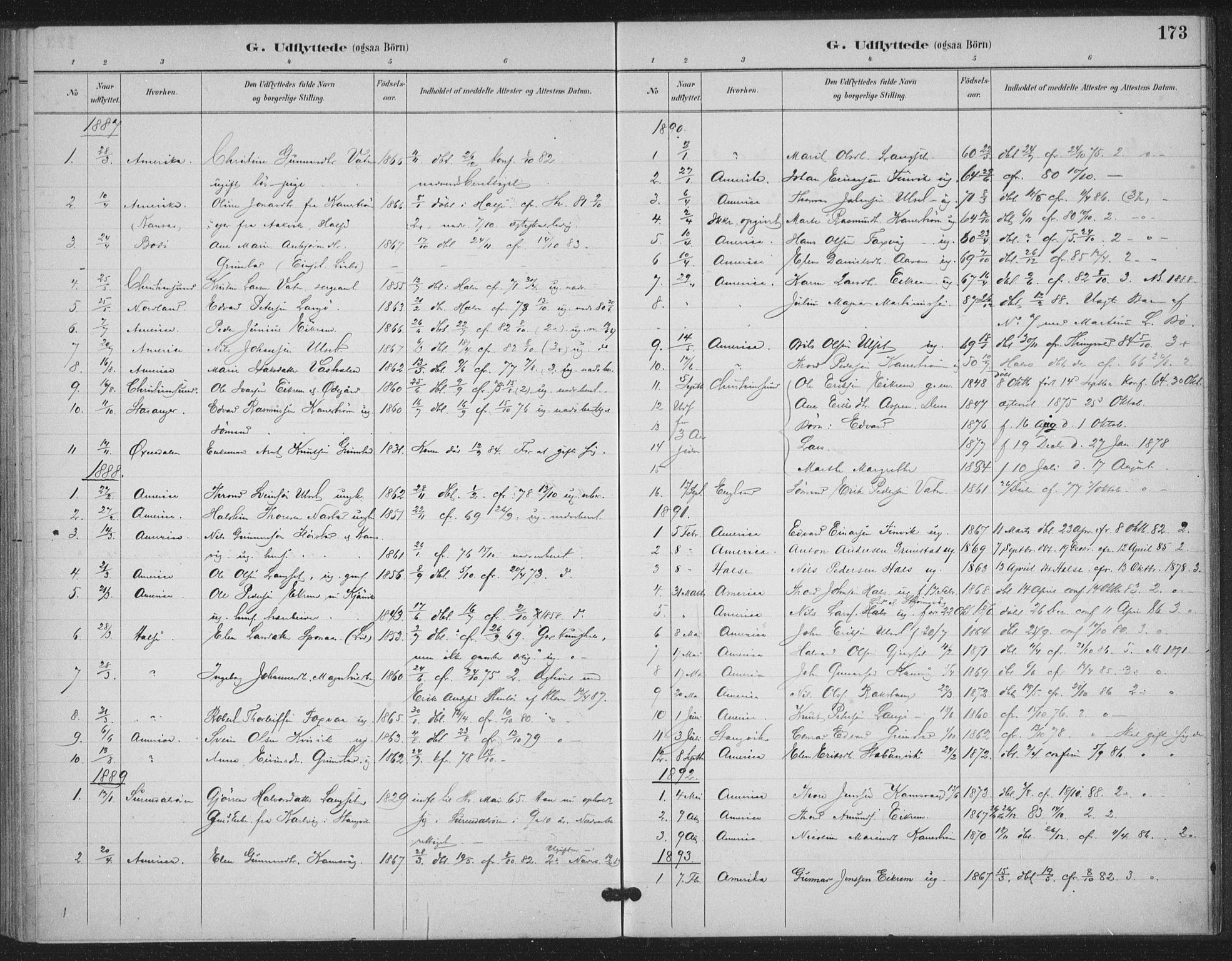 Ministerialprotokoller, klokkerbøker og fødselsregistre - Møre og Romsdal, SAT/A-1454/587/L1000: Ministerialbok nr. 587A02, 1887-1910, s. 173