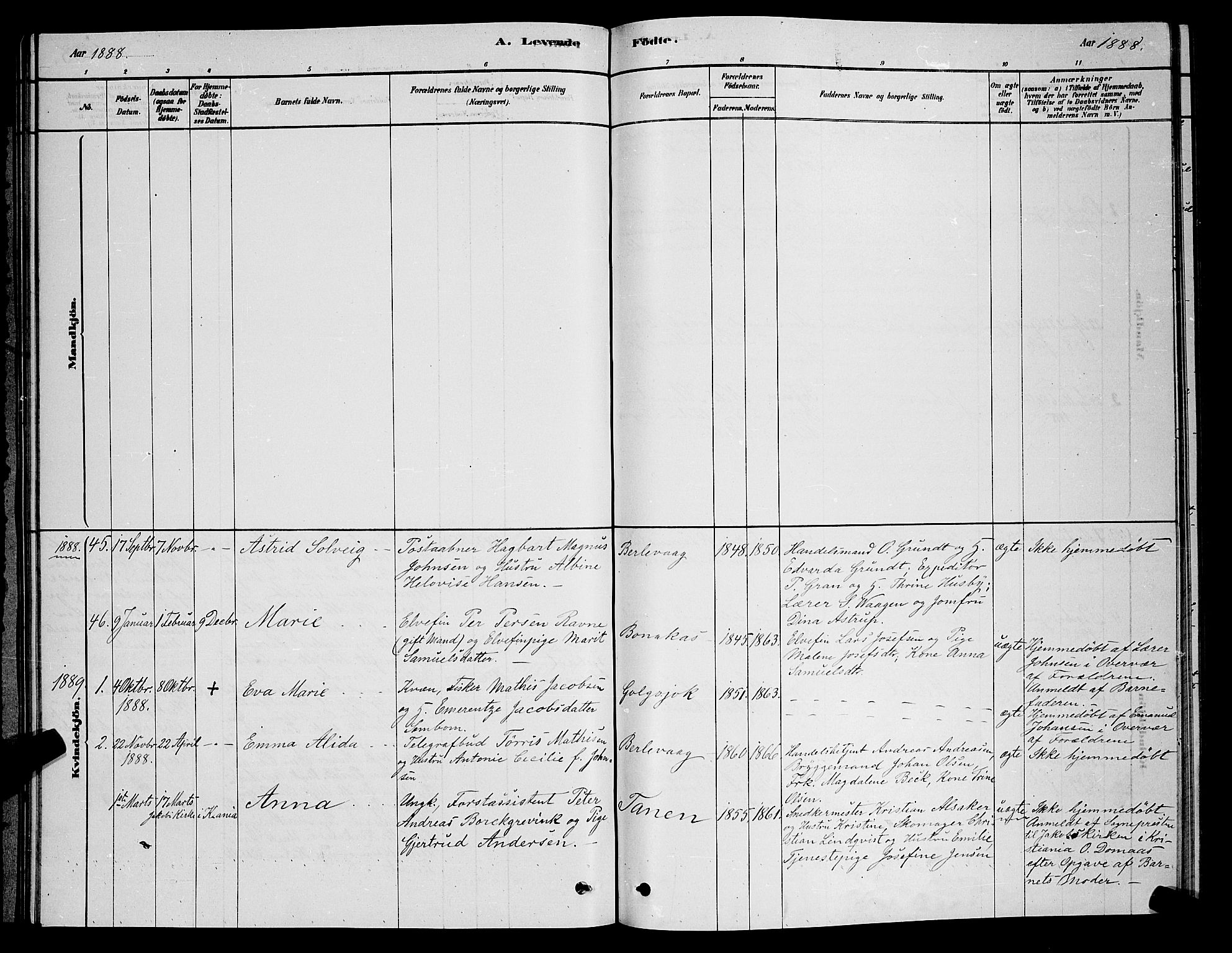 Tana sokneprestkontor, SATØ/S-1334/H/Hb/L0003klokker: Klokkerbok nr. 3, 1878-1890