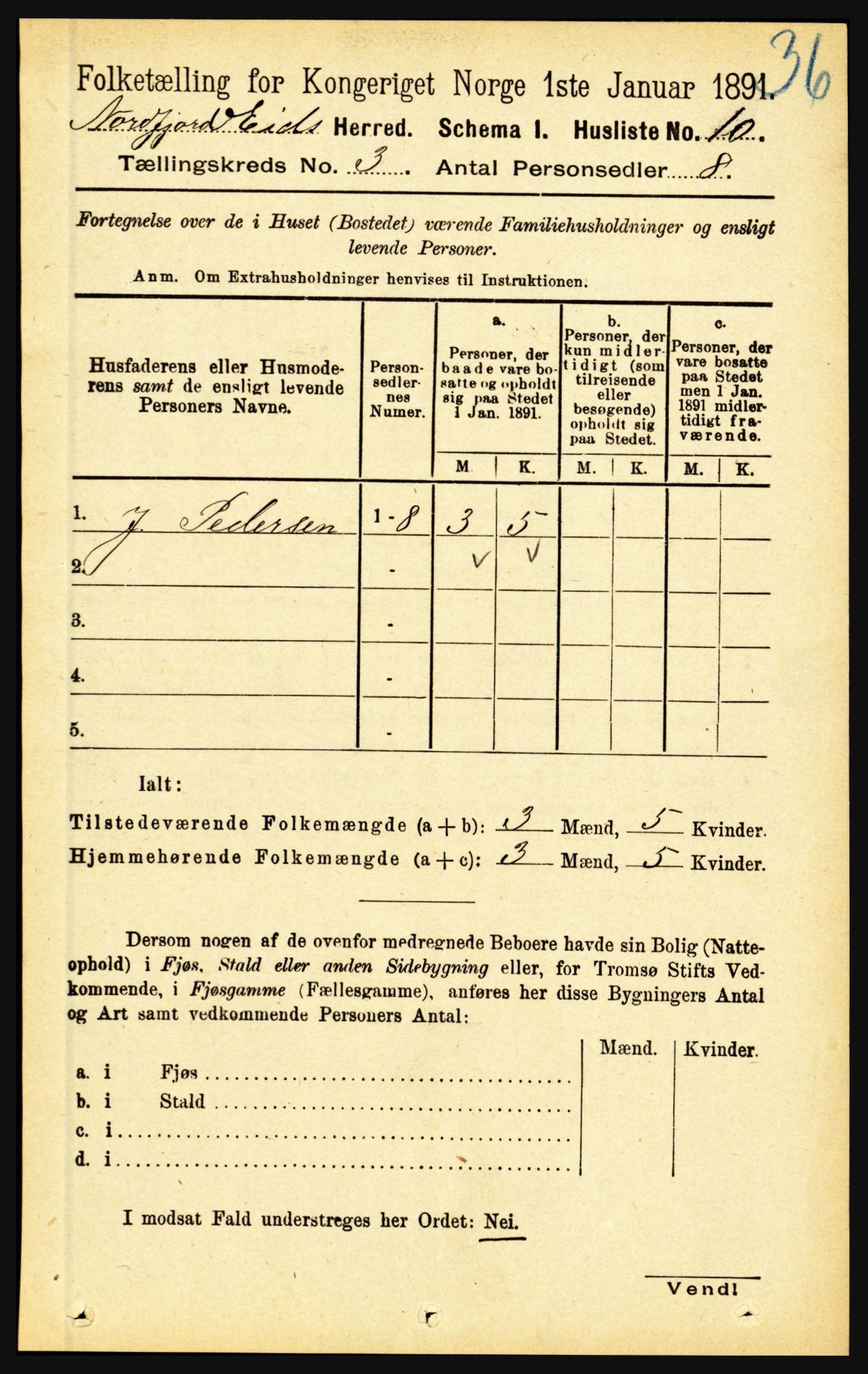 RA, Folketelling 1891 for 1443 Eid herred, 1891, s. 497