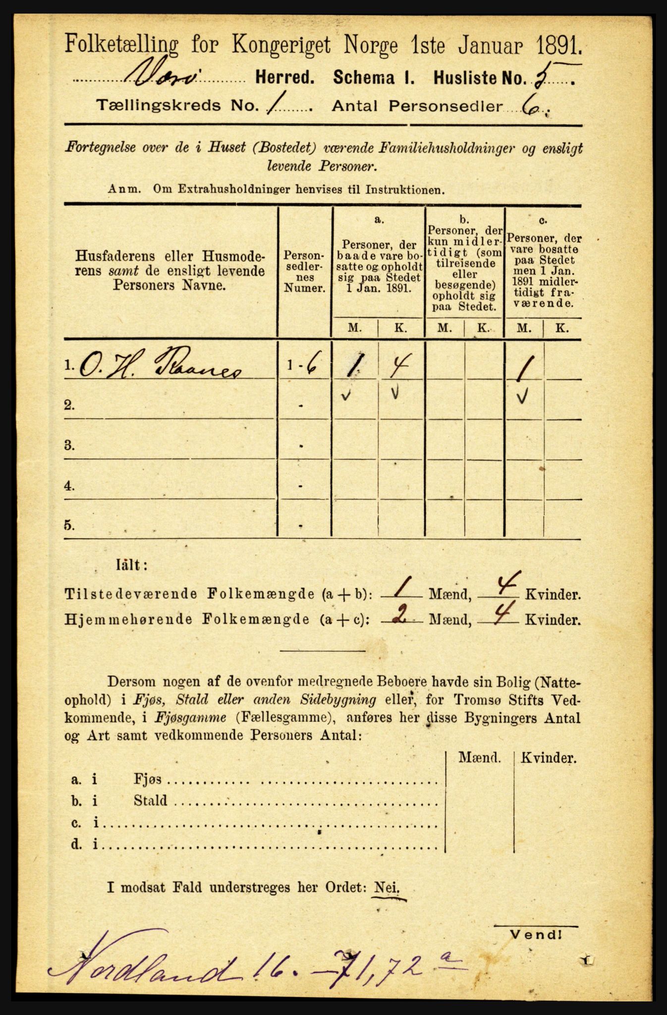 RA, Folketelling 1891 for 1857 Værøy herred, 1891, s. 18