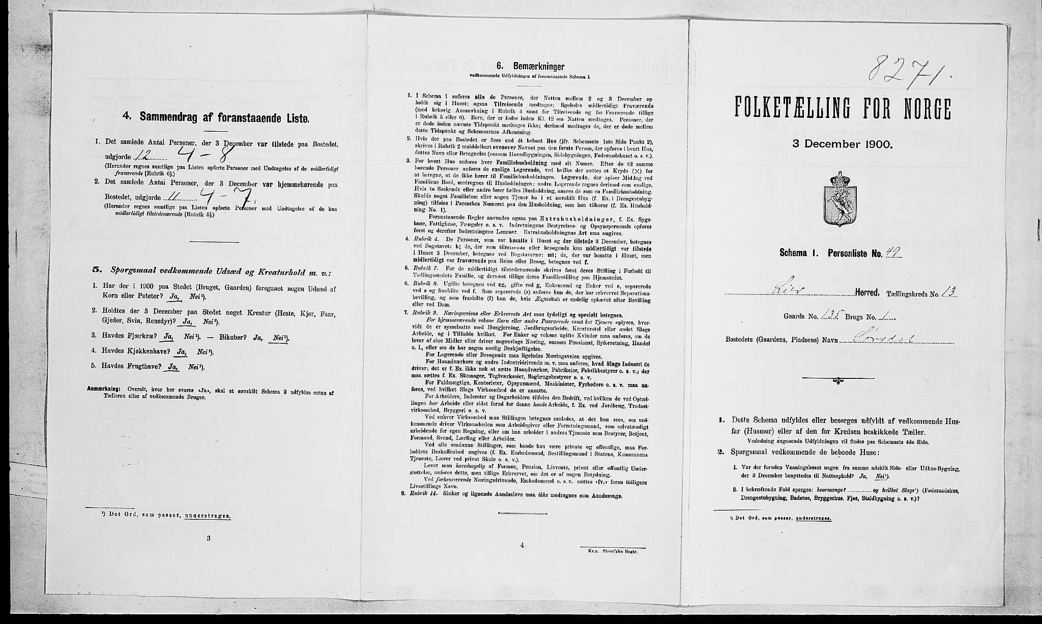 RA, Folketelling 1900 for 0626 Lier herred, 1900, s. 2205