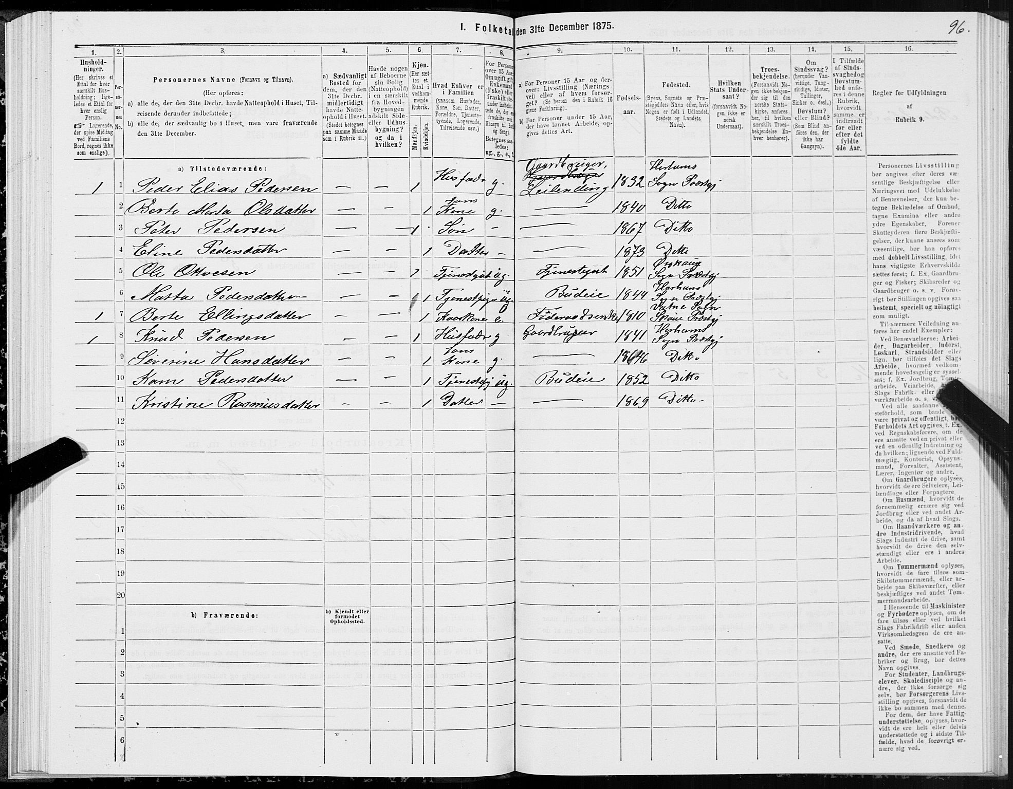 SAT, Folketelling 1875 for 1534P Haram prestegjeld, 1875, s. 3096