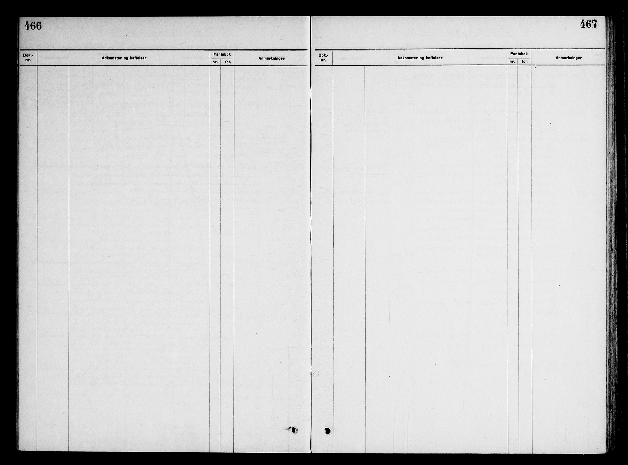 Moss byfogd, SAO/A-10863/G/Ga/Gaf/L0005: Panteregister nr. VI 5, 1921-1921, s. 466-467