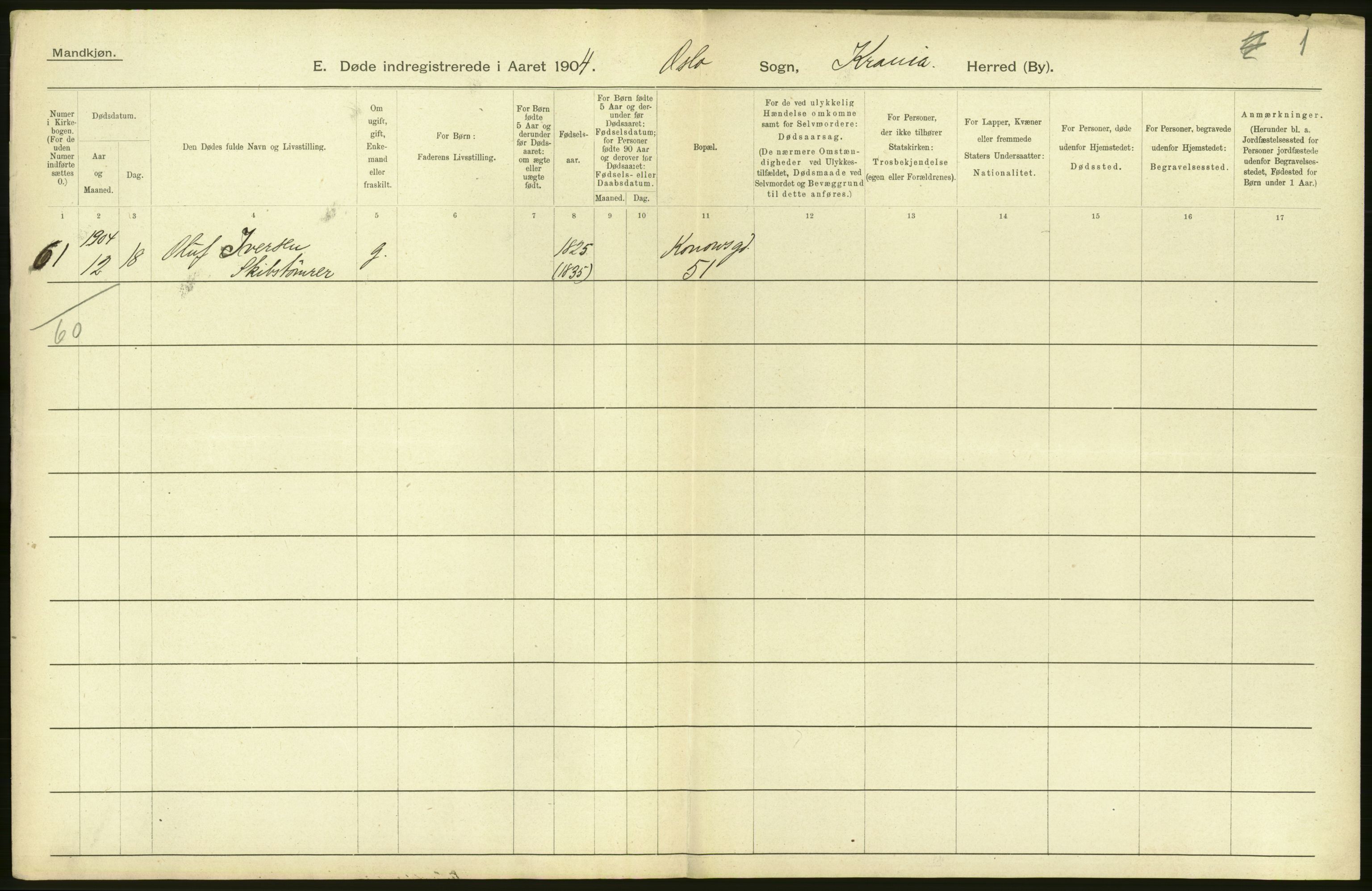 Statistisk sentralbyrå, Sosiodemografiske emner, Befolkning, AV/RA-S-2228/D/Df/Dfa/Dfab/L0004: Kristiania: Gifte, døde, 1904, s. 442