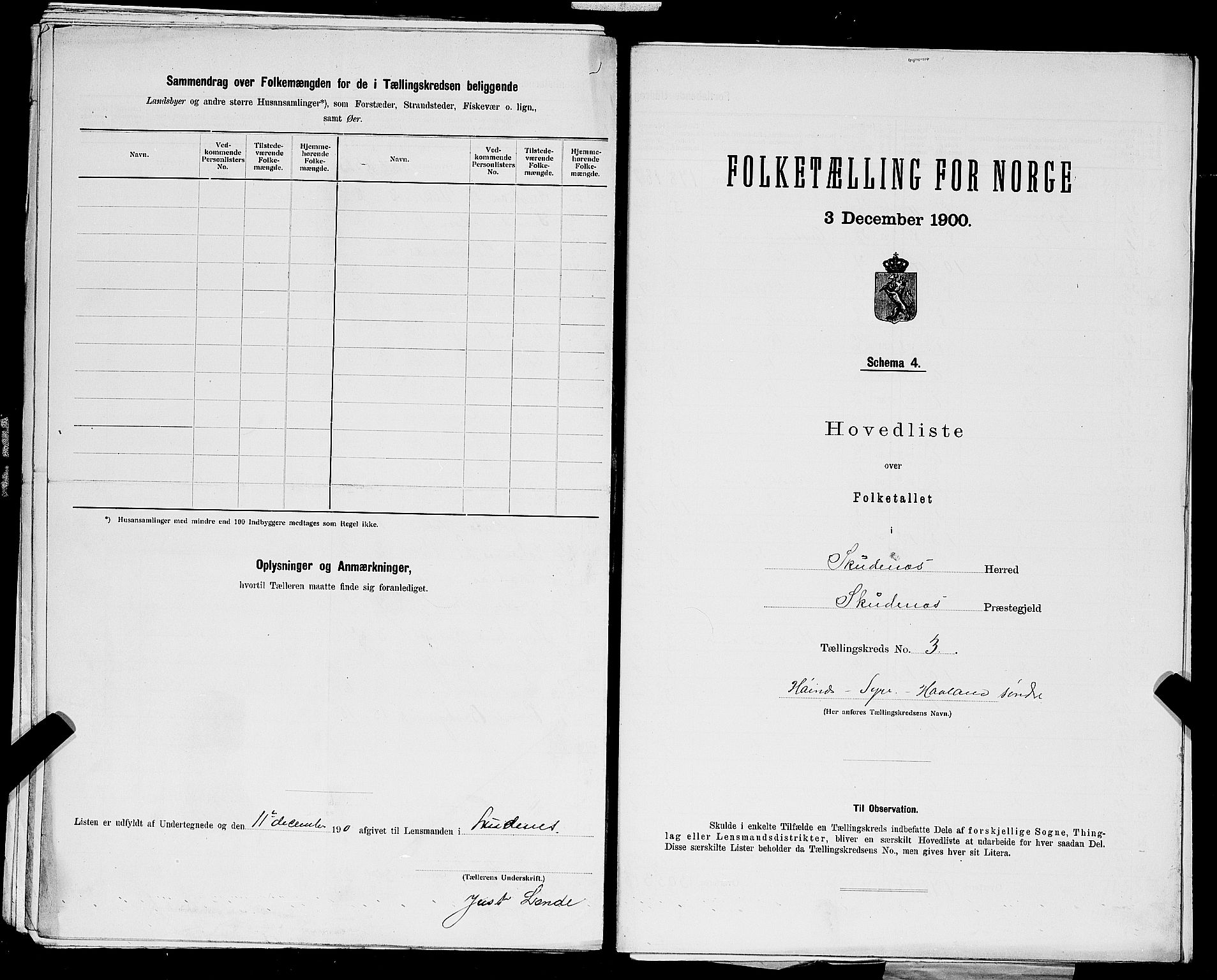 SAST, Folketelling 1900 for 1150 Skudenes herred, 1900, s. 17