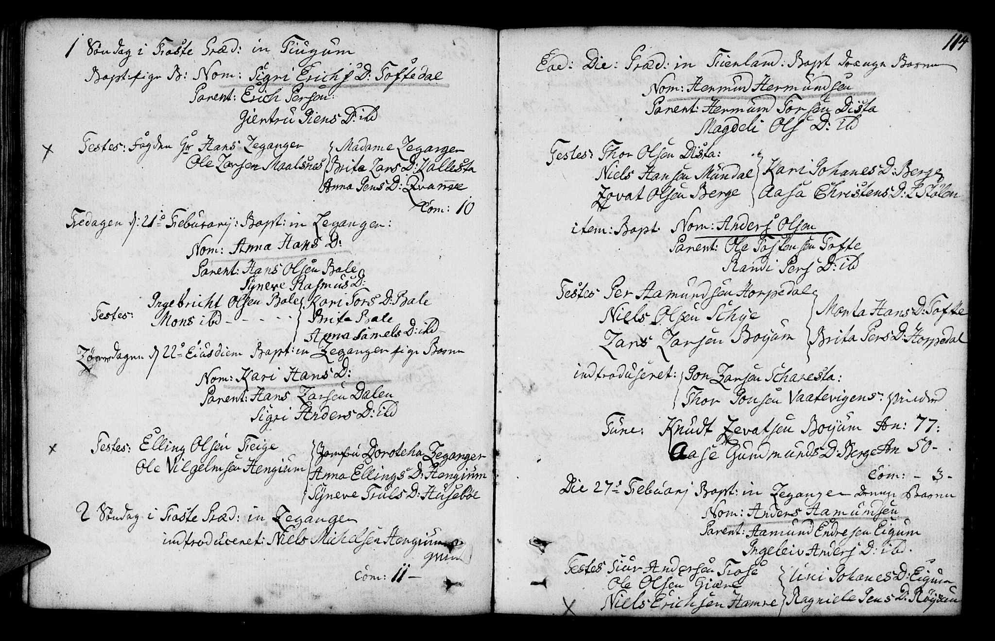 Leikanger sokneprestembete, SAB/A-81001: Ministerialbok nr. A 3, 1756-1770, s. 114