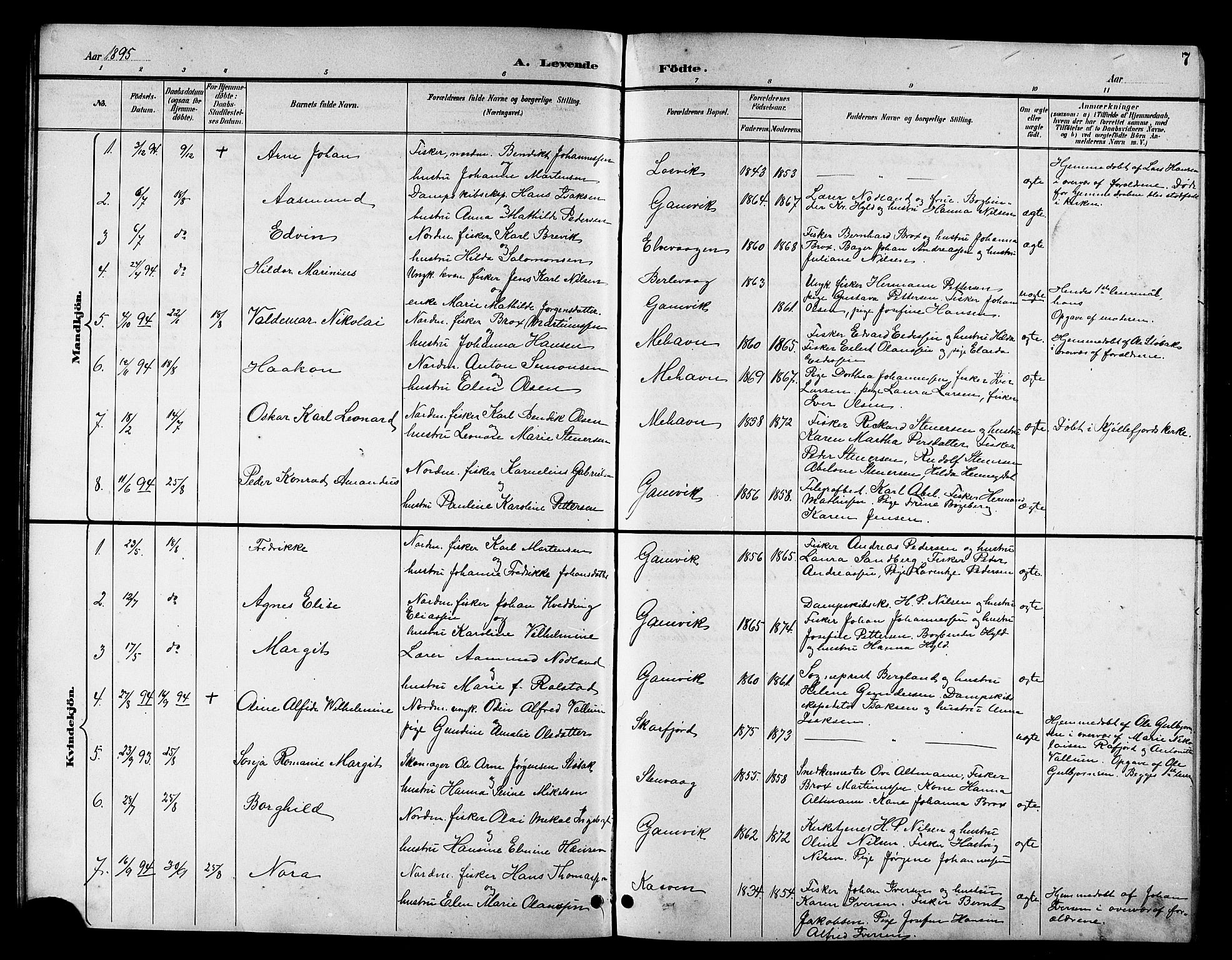 Tana sokneprestkontor, AV/SATØ-S-1334/H/Hb/L0006klokker: Klokkerbok nr. 6, 1892-1909, s. 7