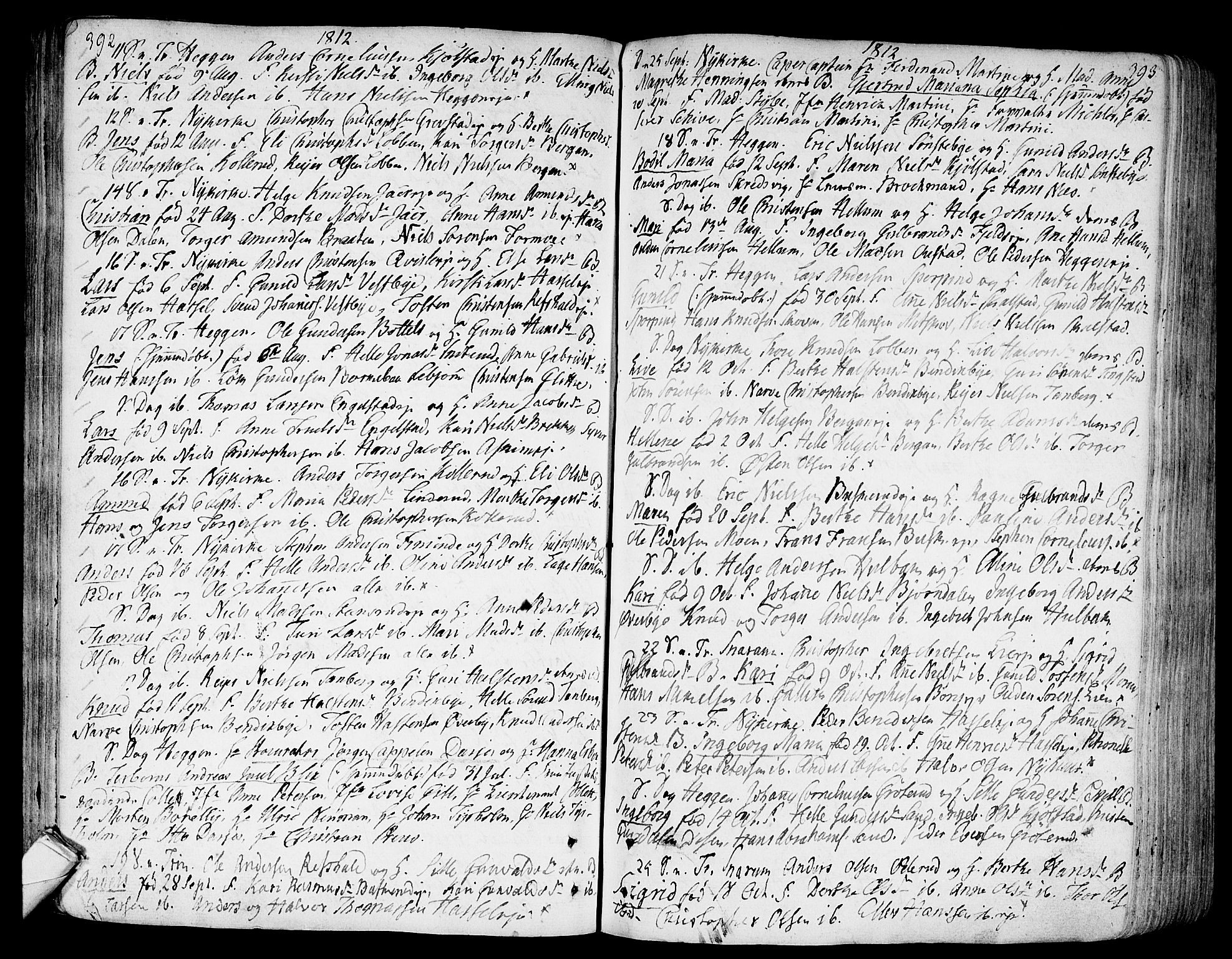 Modum kirkebøker, AV/SAKO-A-234/F/Fa/L0003: Ministerialbok nr. 3, 1783-1819, s. 392-393
