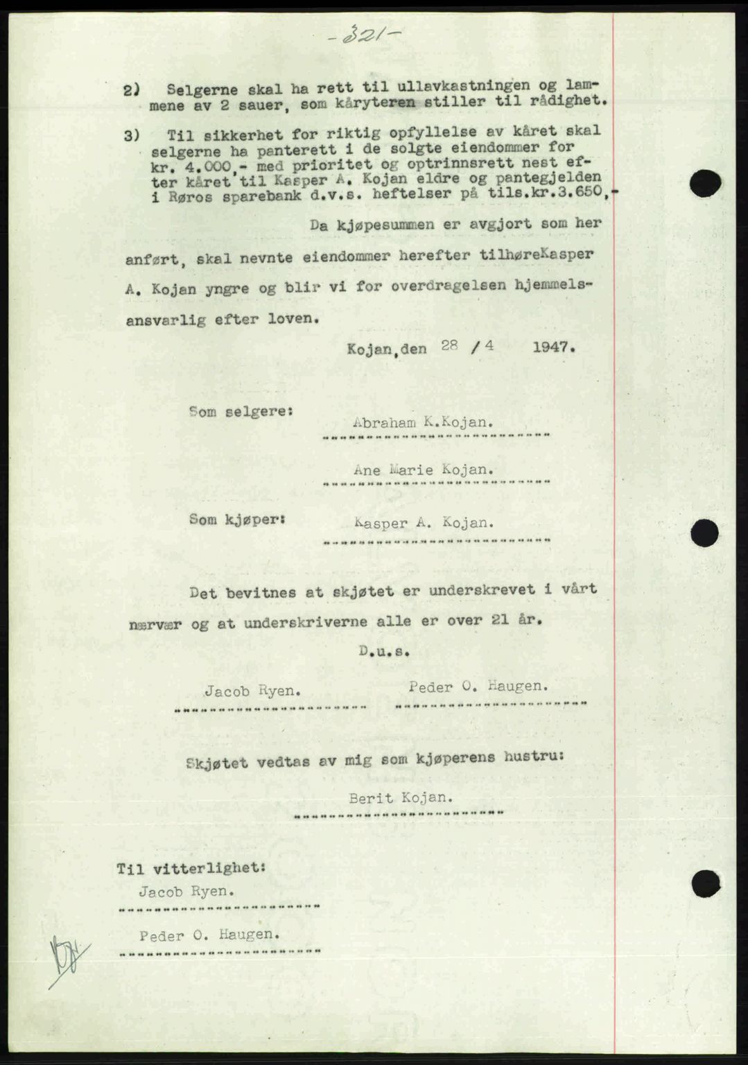 Gauldal sorenskriveri, SAT/A-0014/1/2/2C: Pantebok nr. A3, 1947-1947, Dagboknr: 499/1947