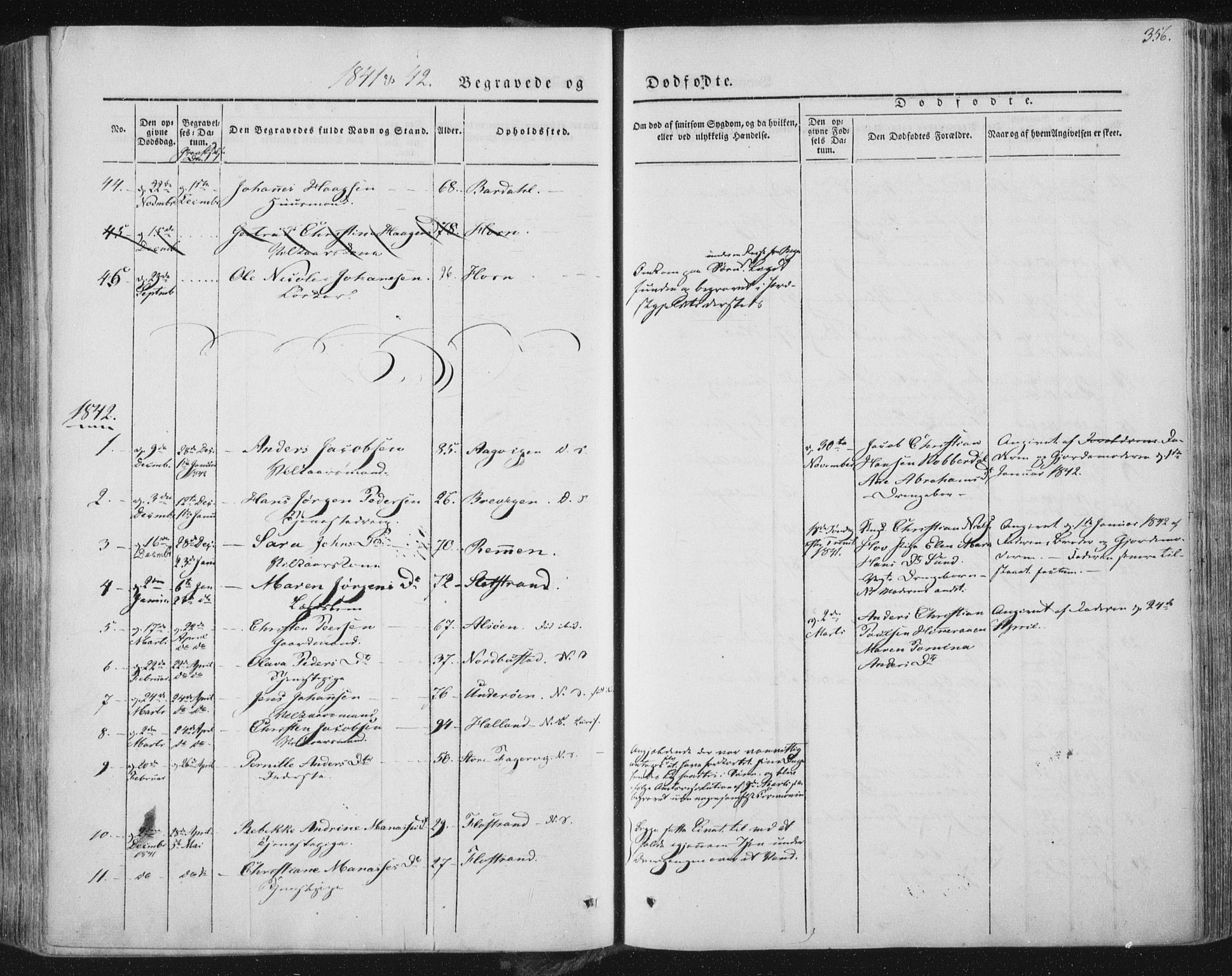 Ministerialprotokoller, klokkerbøker og fødselsregistre - Nordland, SAT/A-1459/838/L0549: Ministerialbok nr. 838A07, 1840-1854, s. 356