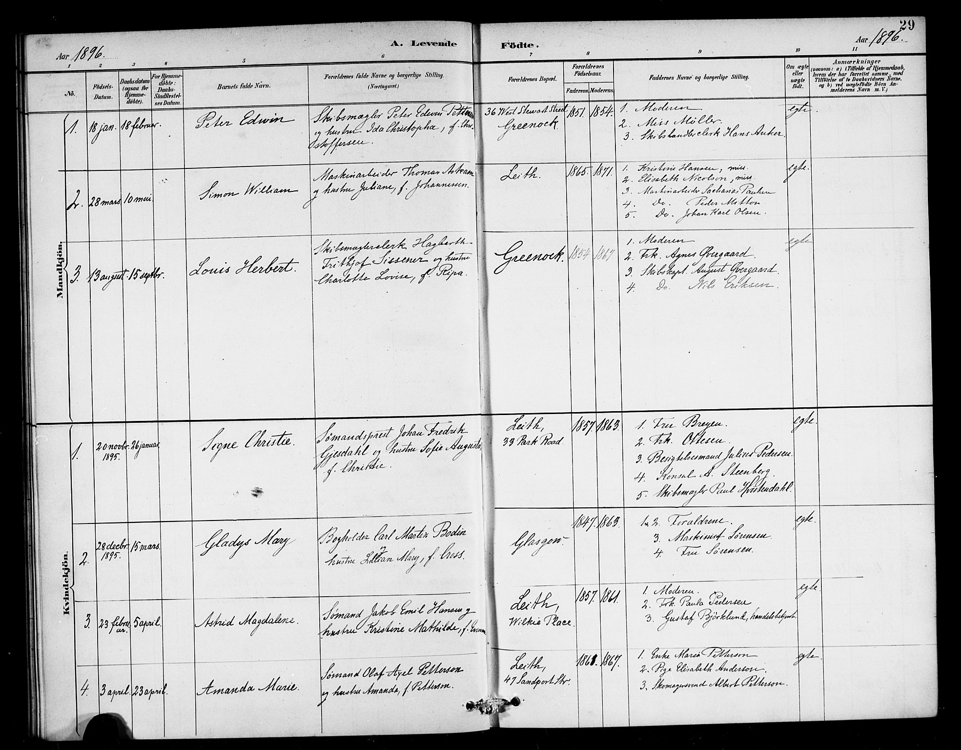 Den norske sjømannsmisjon i utlandet/Skotske havner (Leith, Glasgow), AV/SAB-SAB/PA-0100/H/Ha/Haa/L0003: Ministerialbok nr. A 3, 1887-1898, s. 29