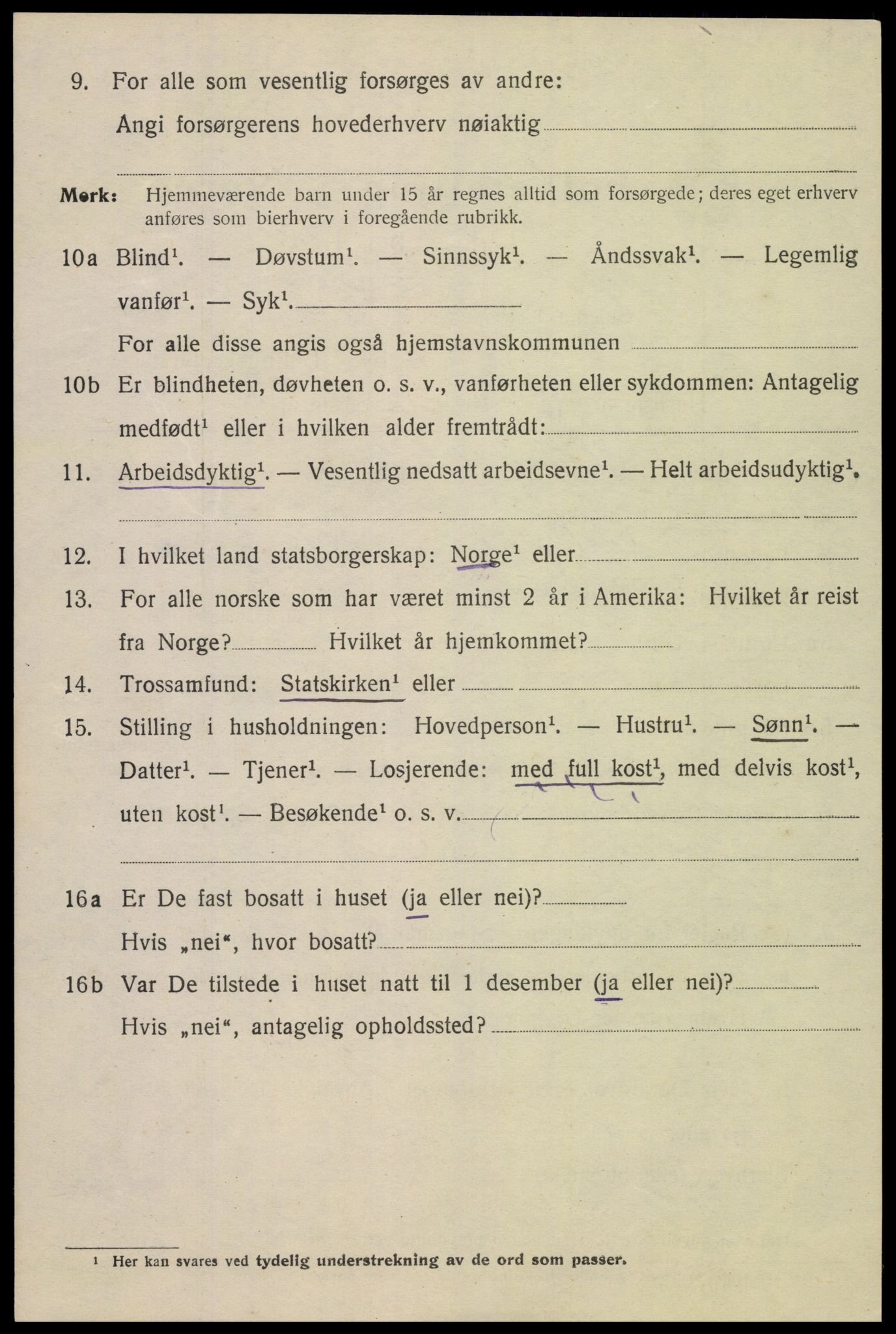 SAK, Folketelling 1920 for 1002 Mandal ladested, 1920, s. 5864